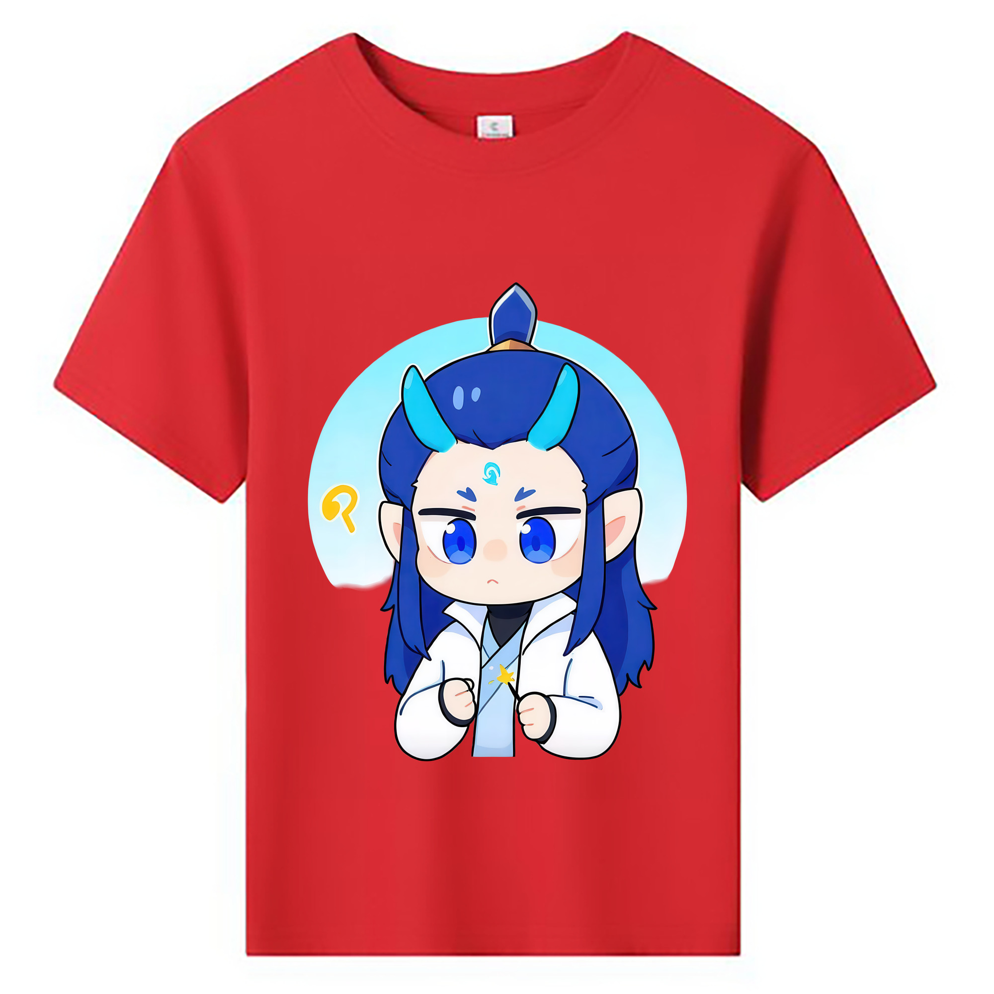 （画像用） Ne Zha 2 ナタ 魔童の大暴れ 綿100％キッズTシャツ（フロントプリント）