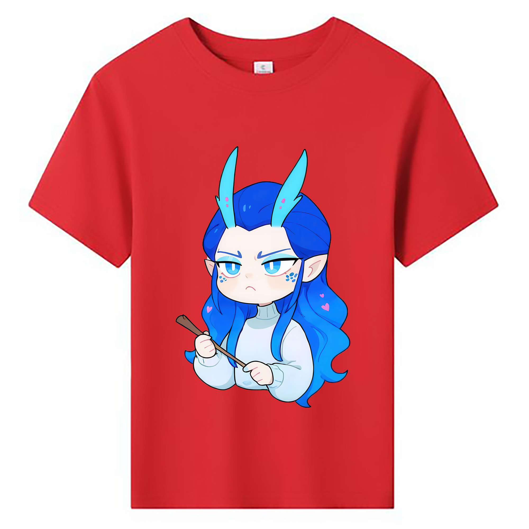 （画像用） Ne Zha 2 ナタ 魔童の大暴れ 綿100％キッズTシャツ（フロントプリント）