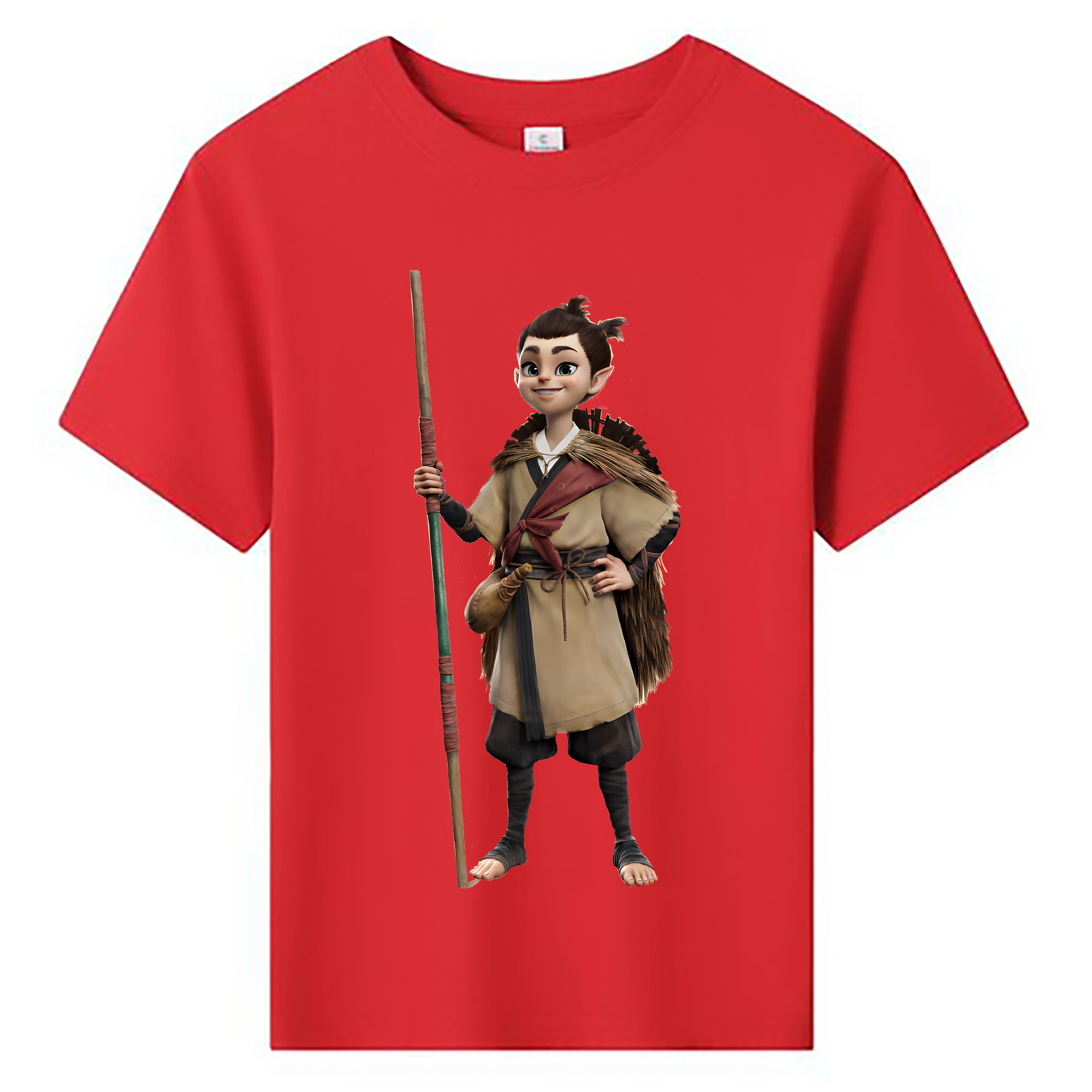 （画像用） Ne Zha 2 ナタ 魔童の大暴れ 綿100％キッズTシャツ（フロントプリント）