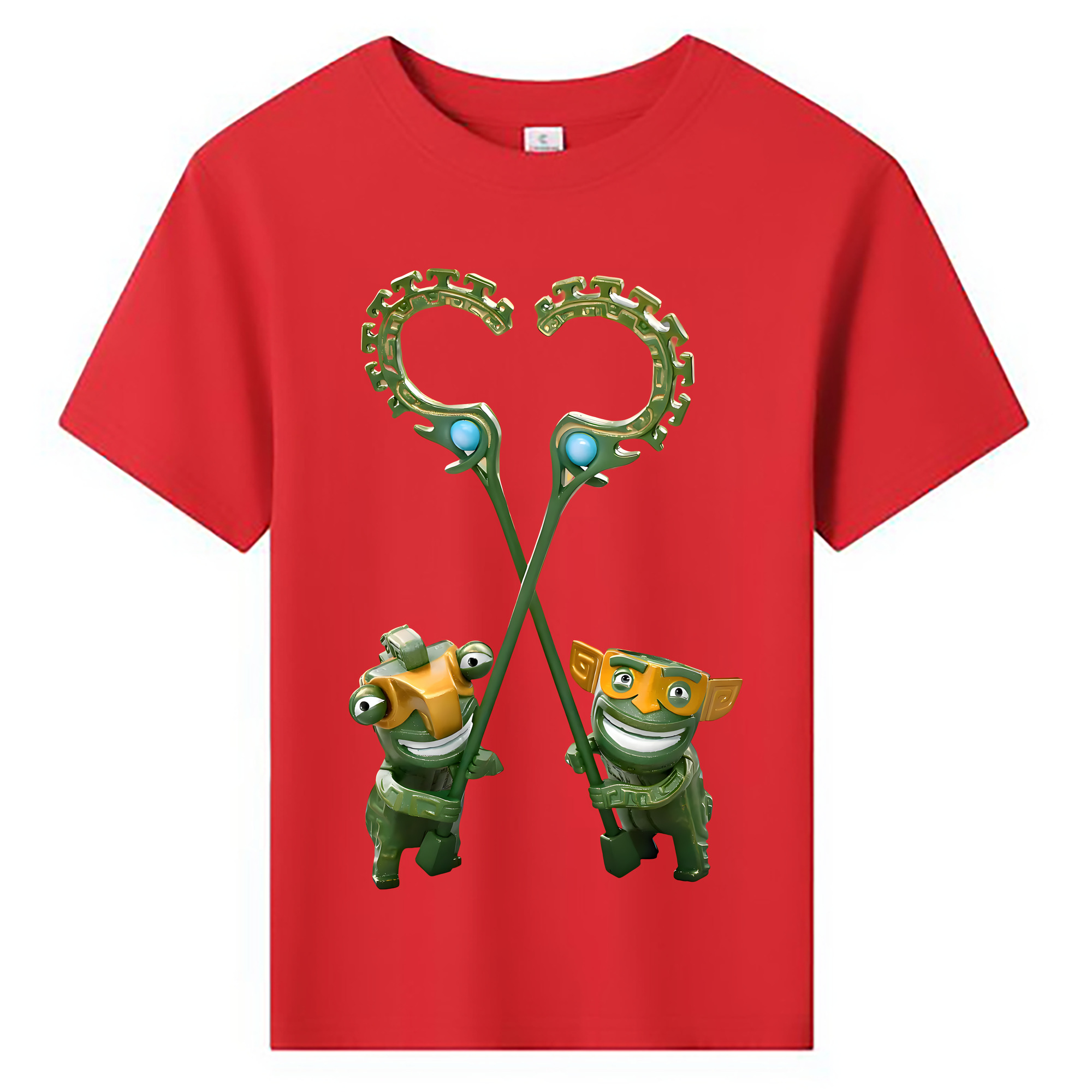 （画像用） Ne Zha 2 ナタ 魔童の大暴れ 綿100％キッズTシャツ（フロントプリント）