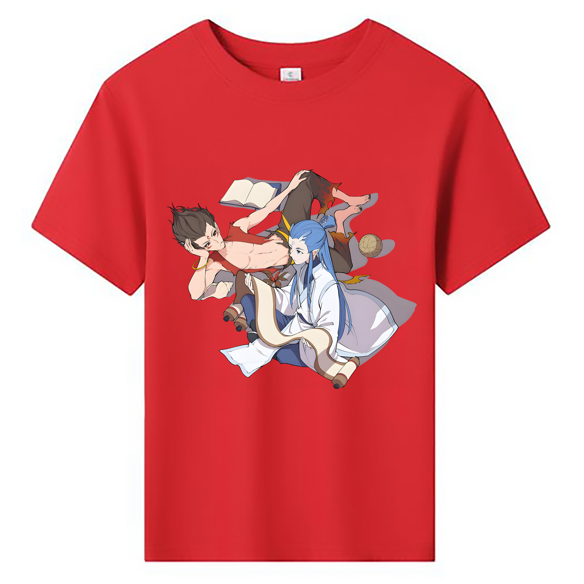 （画像用） Ne Zha 2 ナタ 魔童の大暴れ 綿100％キッズTシャツ（フロントプリント）