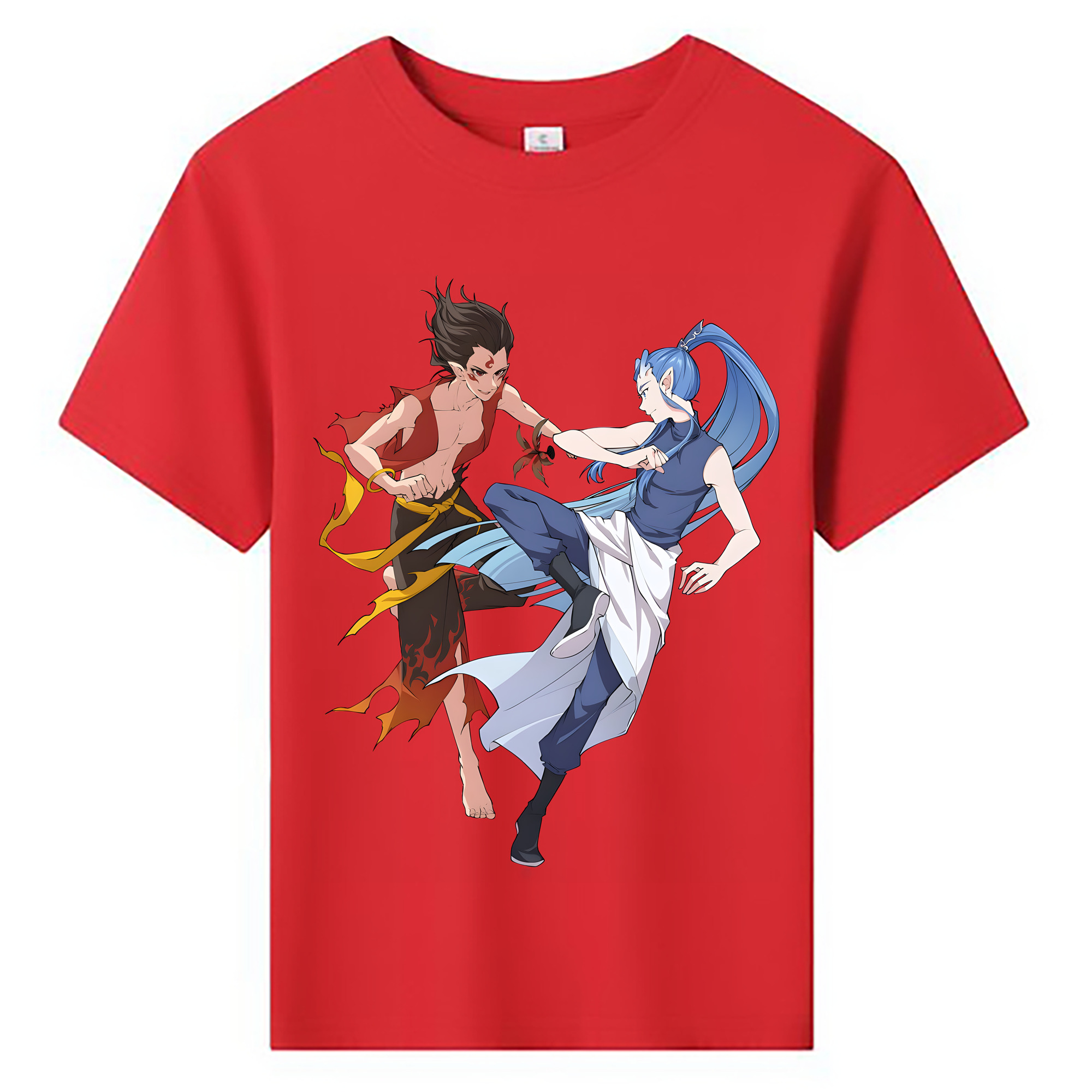 （画像用） Ne Zha 2 ナタ 魔童の大暴れ 綿100％キッズTシャツ（フロントプリント）