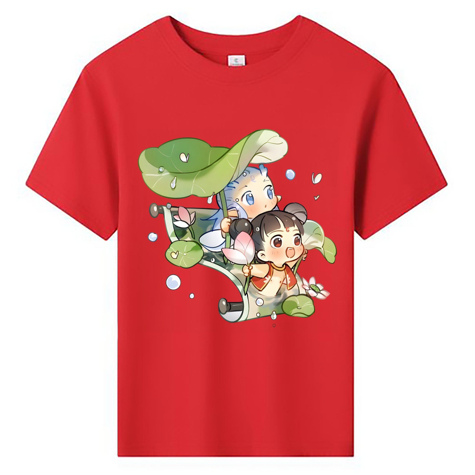 （画像用） Ne Zha 2 ナタ 魔童の大暴れ 綿100％キッズTシャツ（フロントプリント）