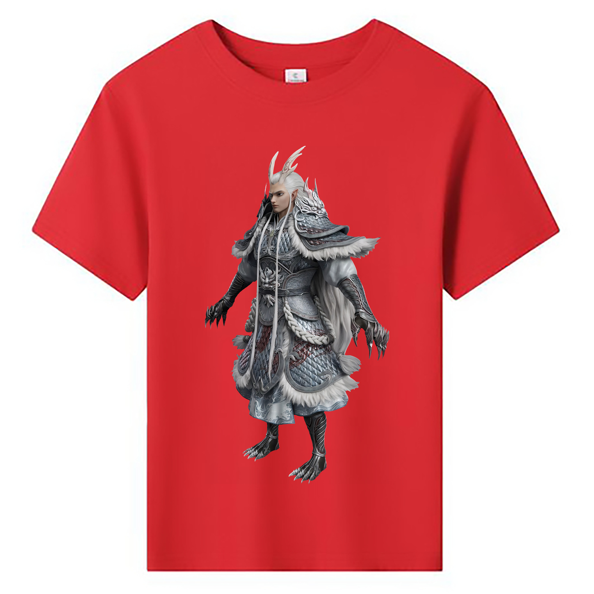 （画像用） Ne Zha 2 ナタ 魔童の大暴れ 綿100％キッズTシャツ（フロントプリント）