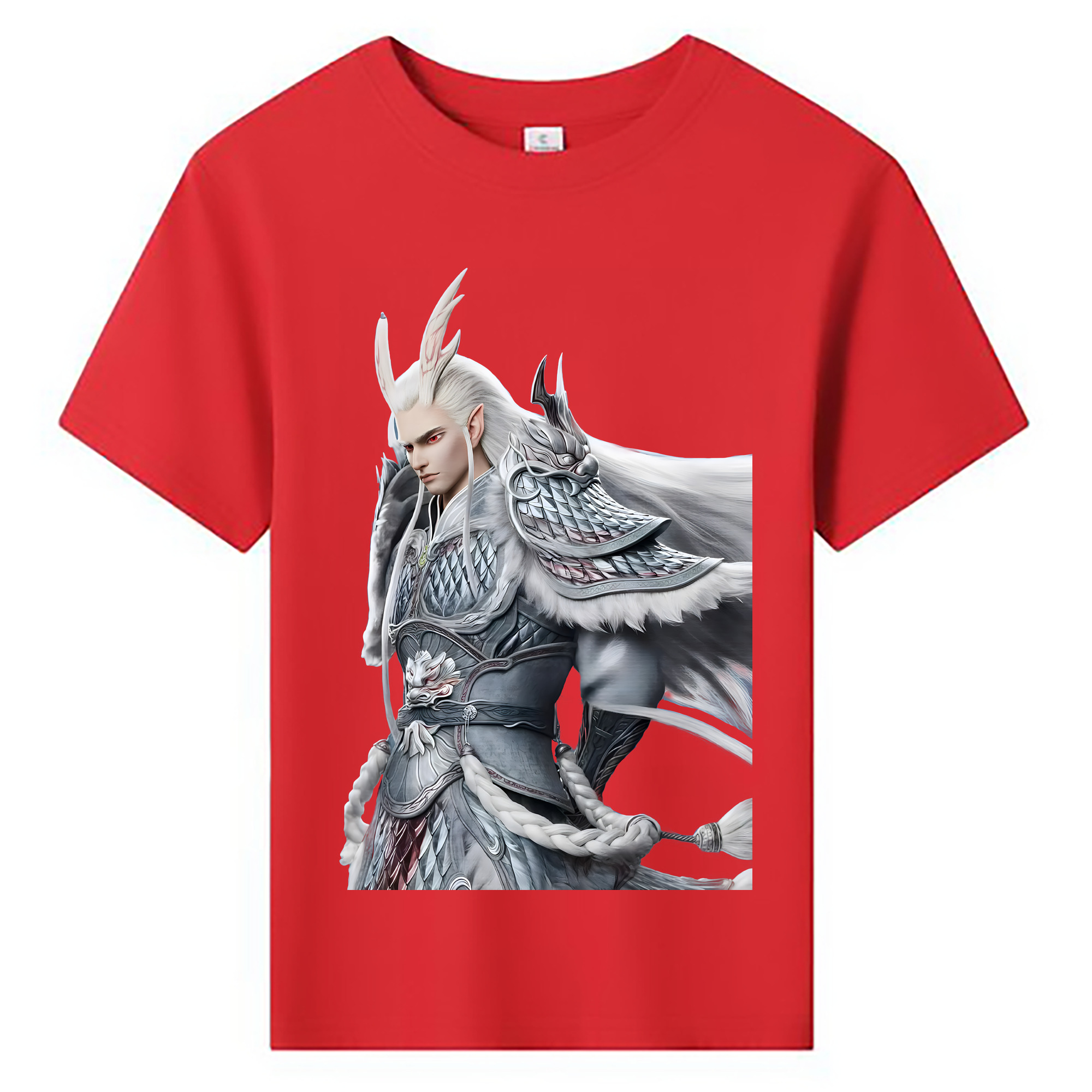 （画像用） Ne Zha 2 ナタ 魔童の大暴れ 綿100％キッズTシャツ（フロントプリント）