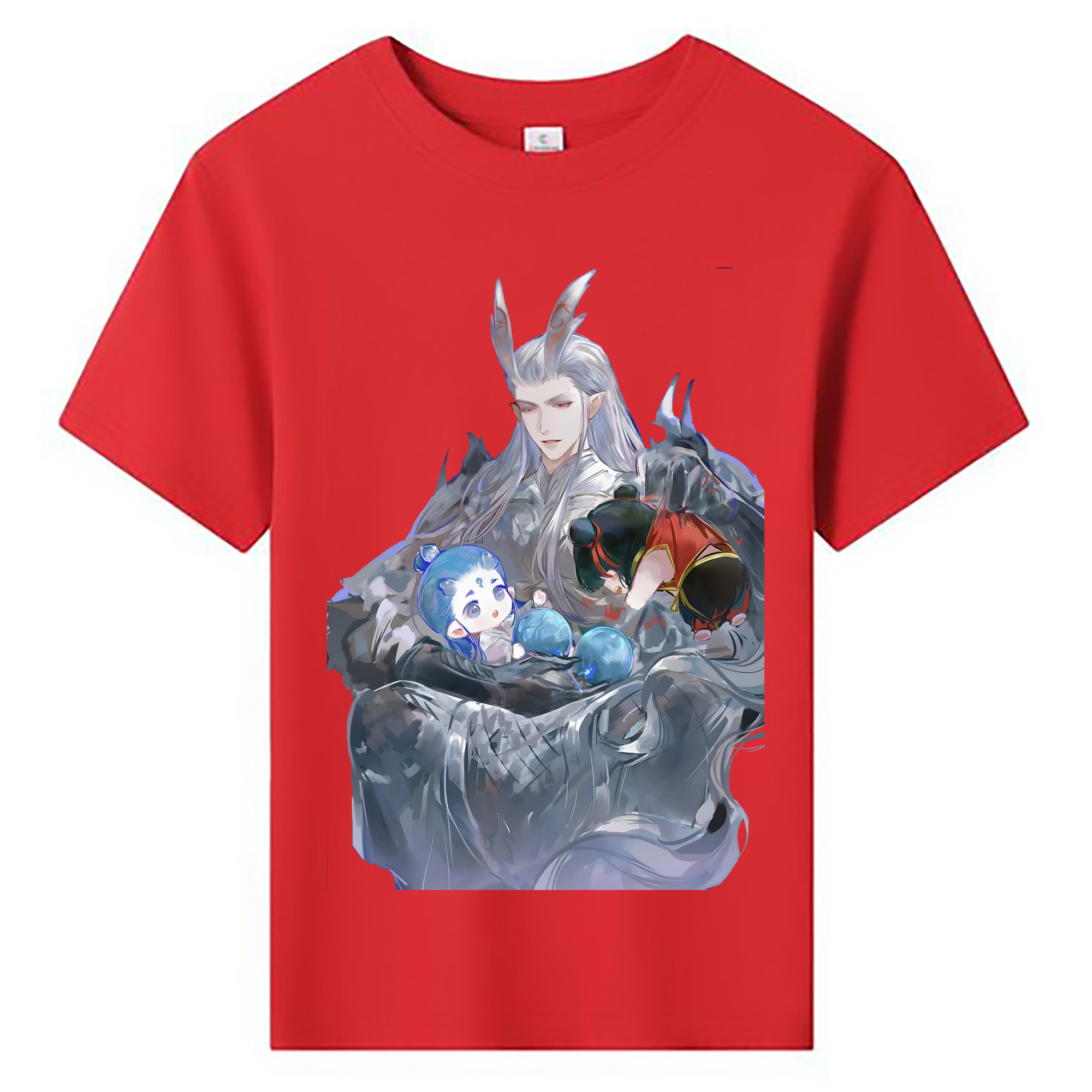 （画像用） Ne Zha 2 ナタ 魔童の大暴れ 綿100％キッズTシャツ（フロントプリント）