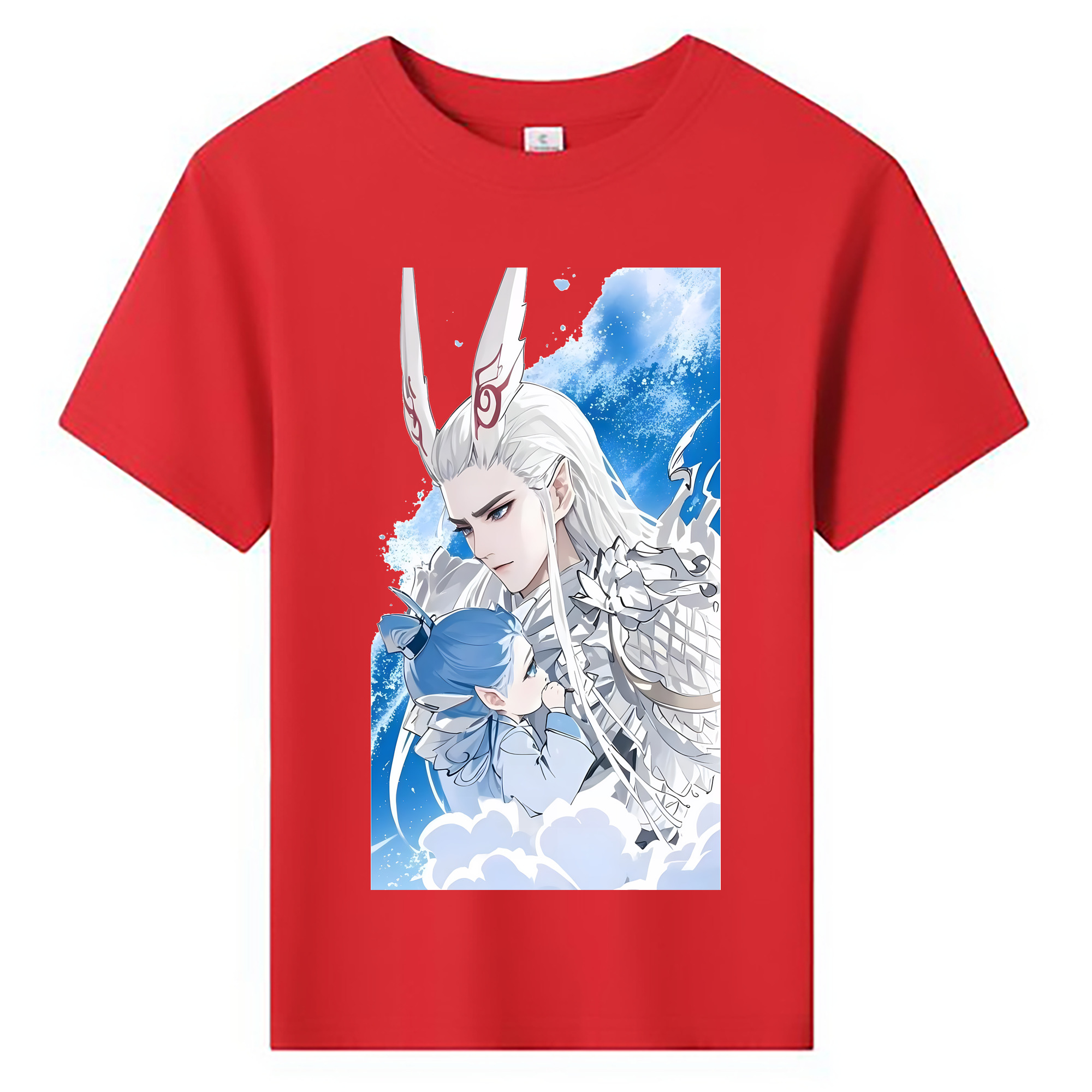 （画像用） Ne Zha 2 ナタ 魔童の大暴れ 綿100％キッズTシャツ（フロントプリント）