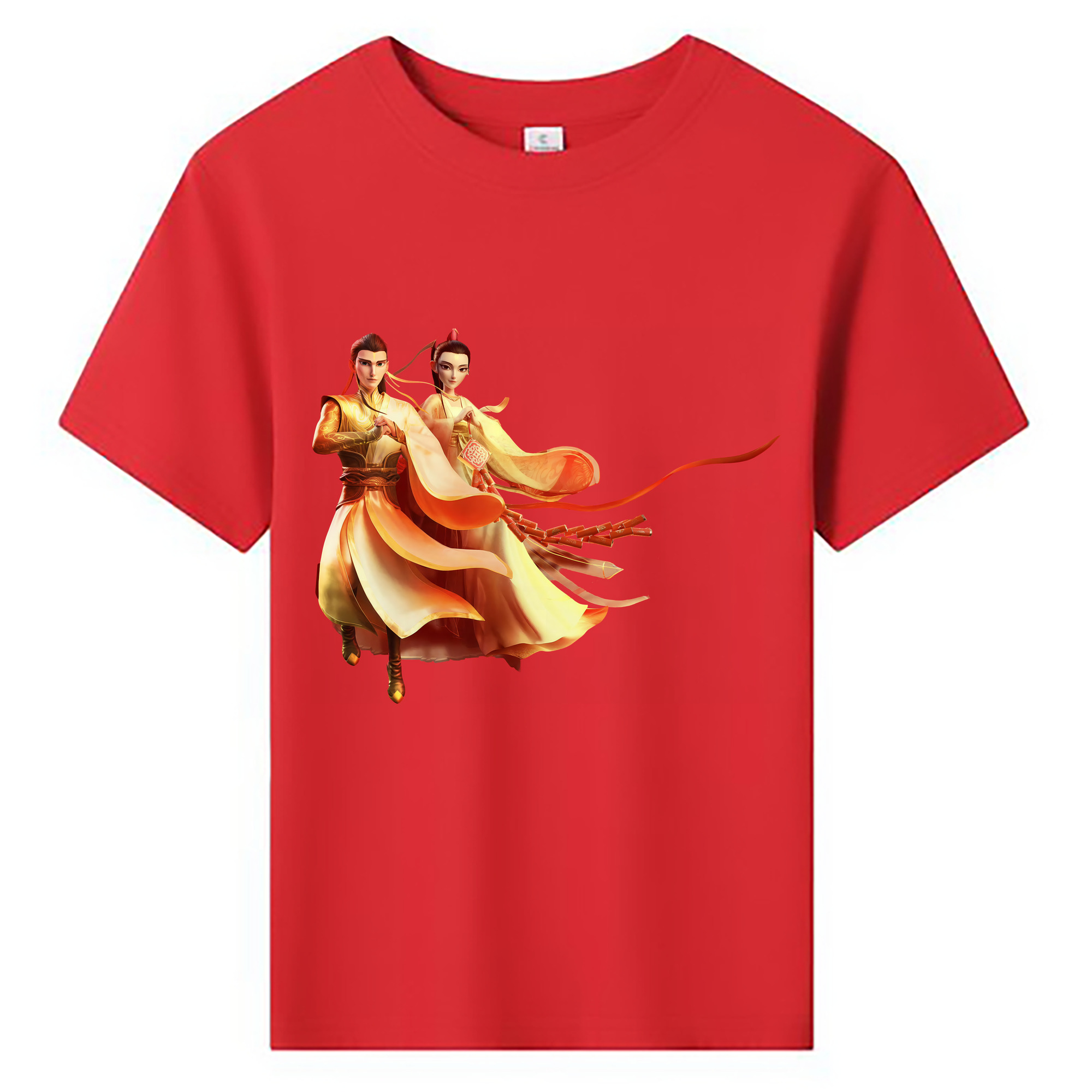 （画像用） Ne Zha 2 ナタ 魔童の大暴れ 綿100％キッズTシャツ（フロントプリント）