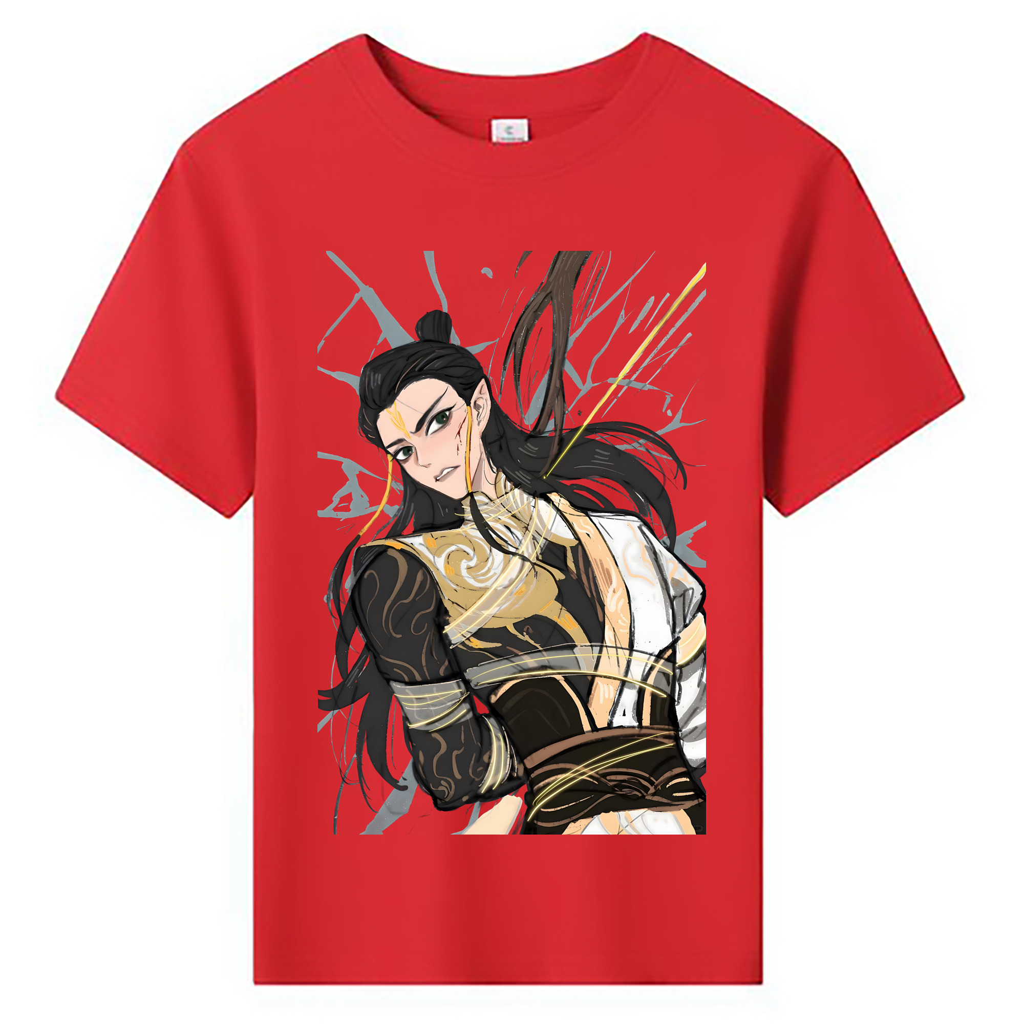 （画像用） Ne Zha 2 ナタ 魔童の大暴れ 綿100％キッズTシャツ（フロントプリント）