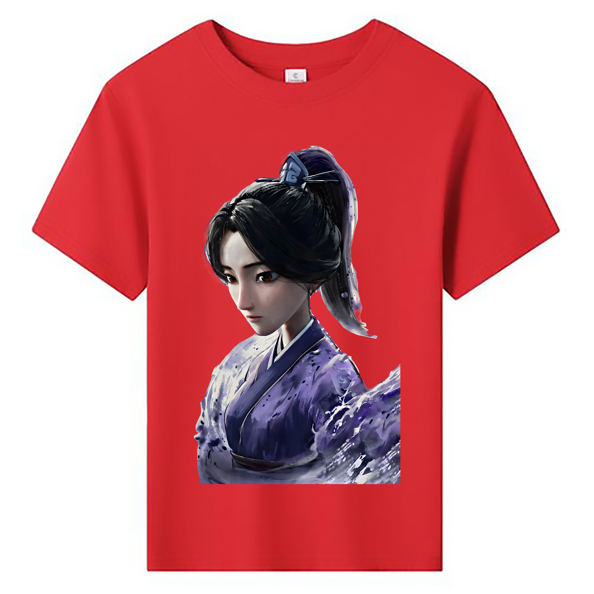 （画像用） Ne Zha 2 ナタ 魔童の大暴れ 綿100％キッズTシャツ（フロントプリント）