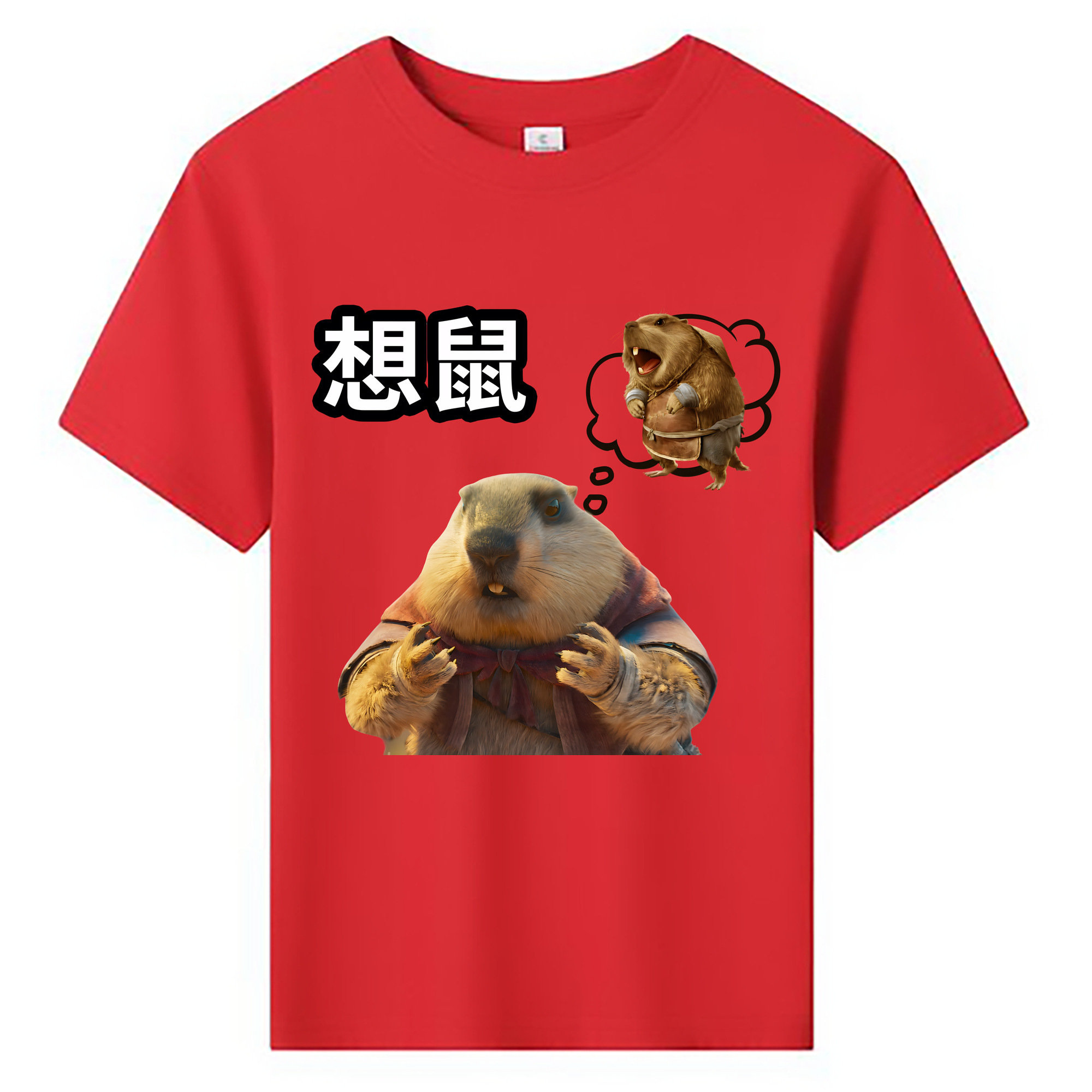 （画像用） Ne Zha 2 ナタ 魔童の大暴れ 綿100％キッズTシャツ（フロントプリント）