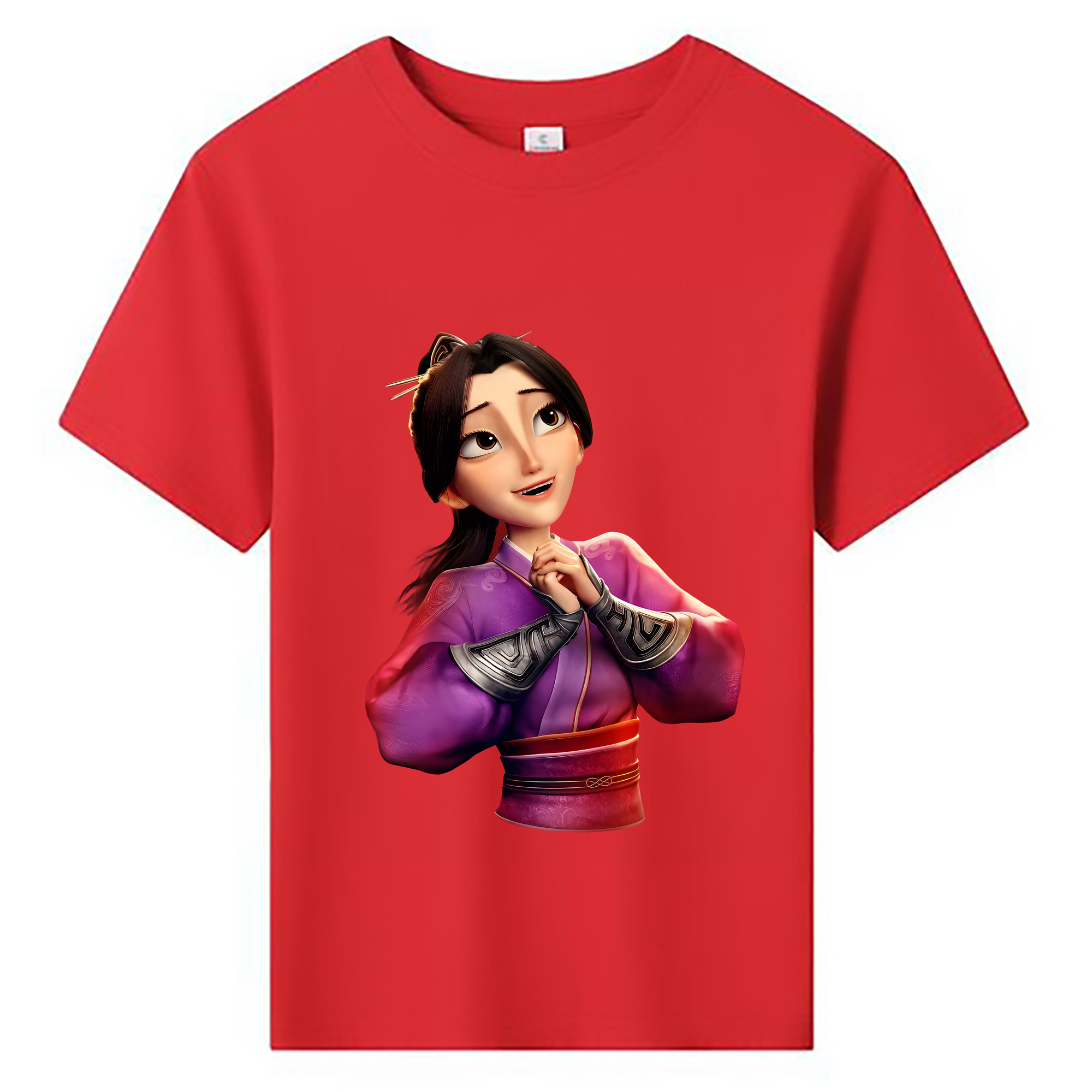 （画像用） Ne Zha 2 ナタ 魔童の大暴れ 綿100％キッズTシャツ（フロントプリント）