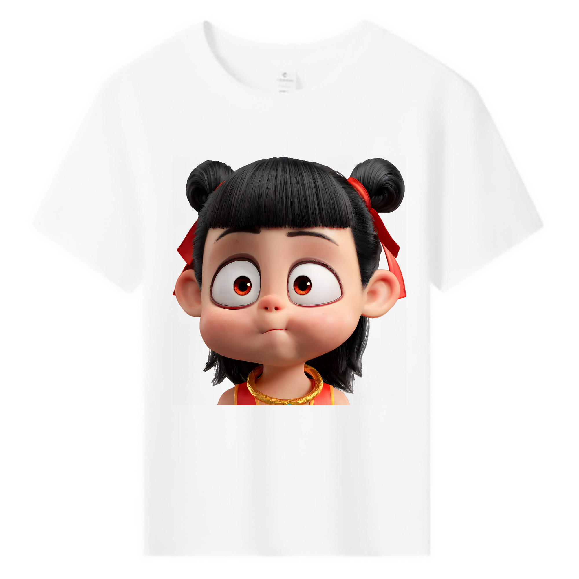 （画像用） Ne Zha 2 ナタ 魔童の大暴れ 綿100％キッズTシャツ（フロントプリント）