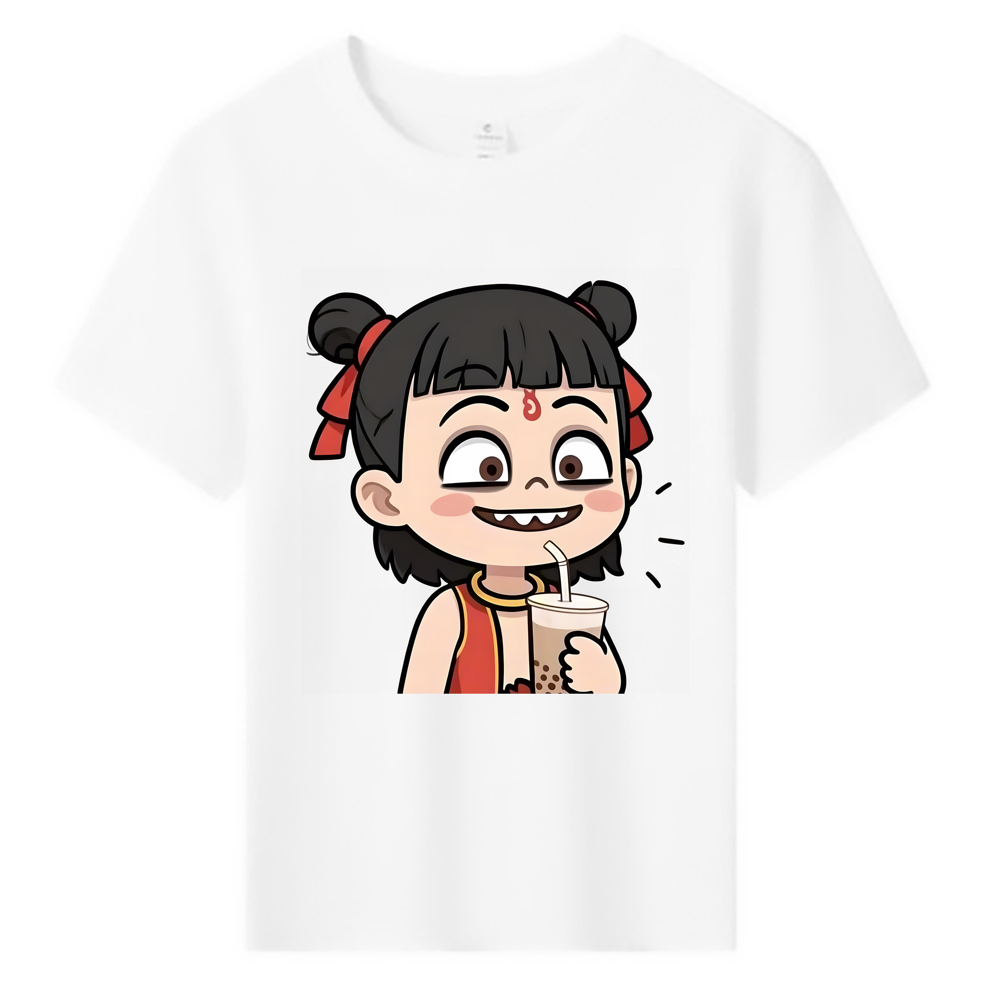 （画像用） Ne Zha 2 ナタ 魔童の大暴れ 綿100％キッズTシャツ（フロントプリント）