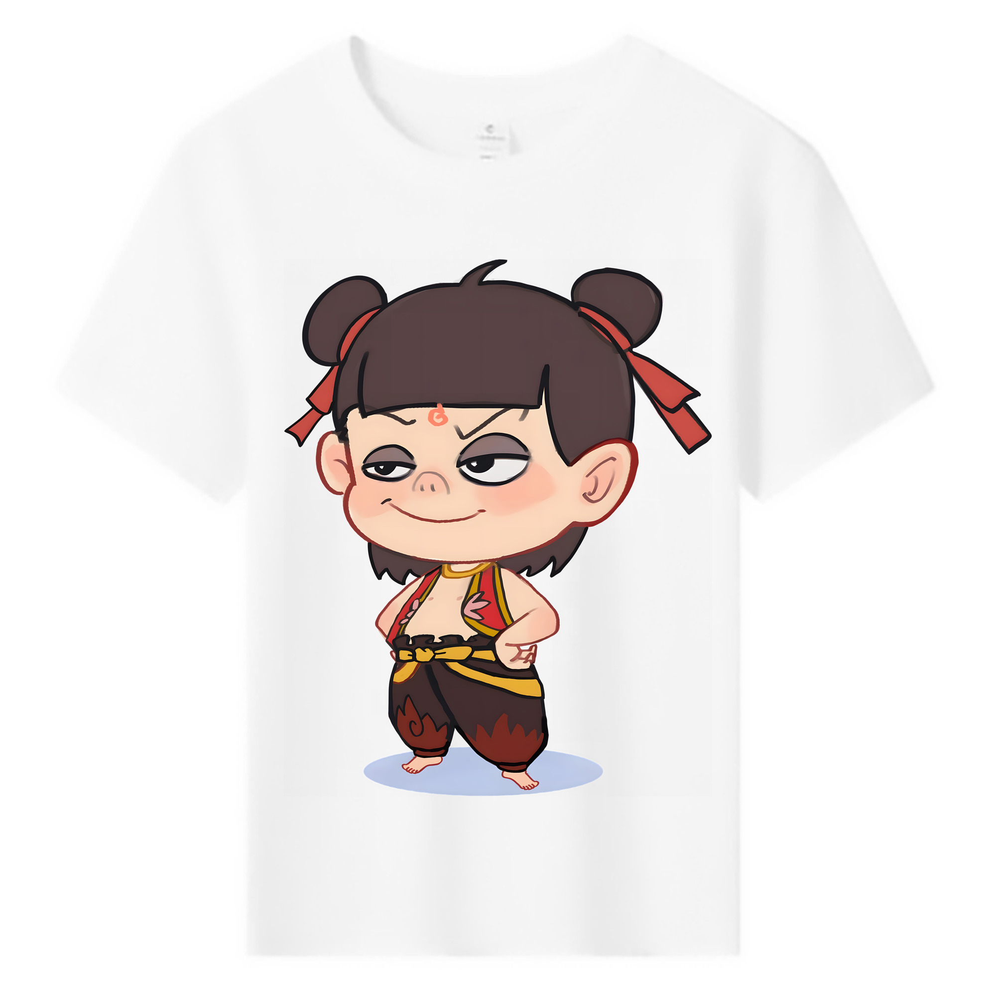 （画像用） Ne Zha 2 ナタ 魔童の大暴れ 綿100％キッズTシャツ（フロントプリント）