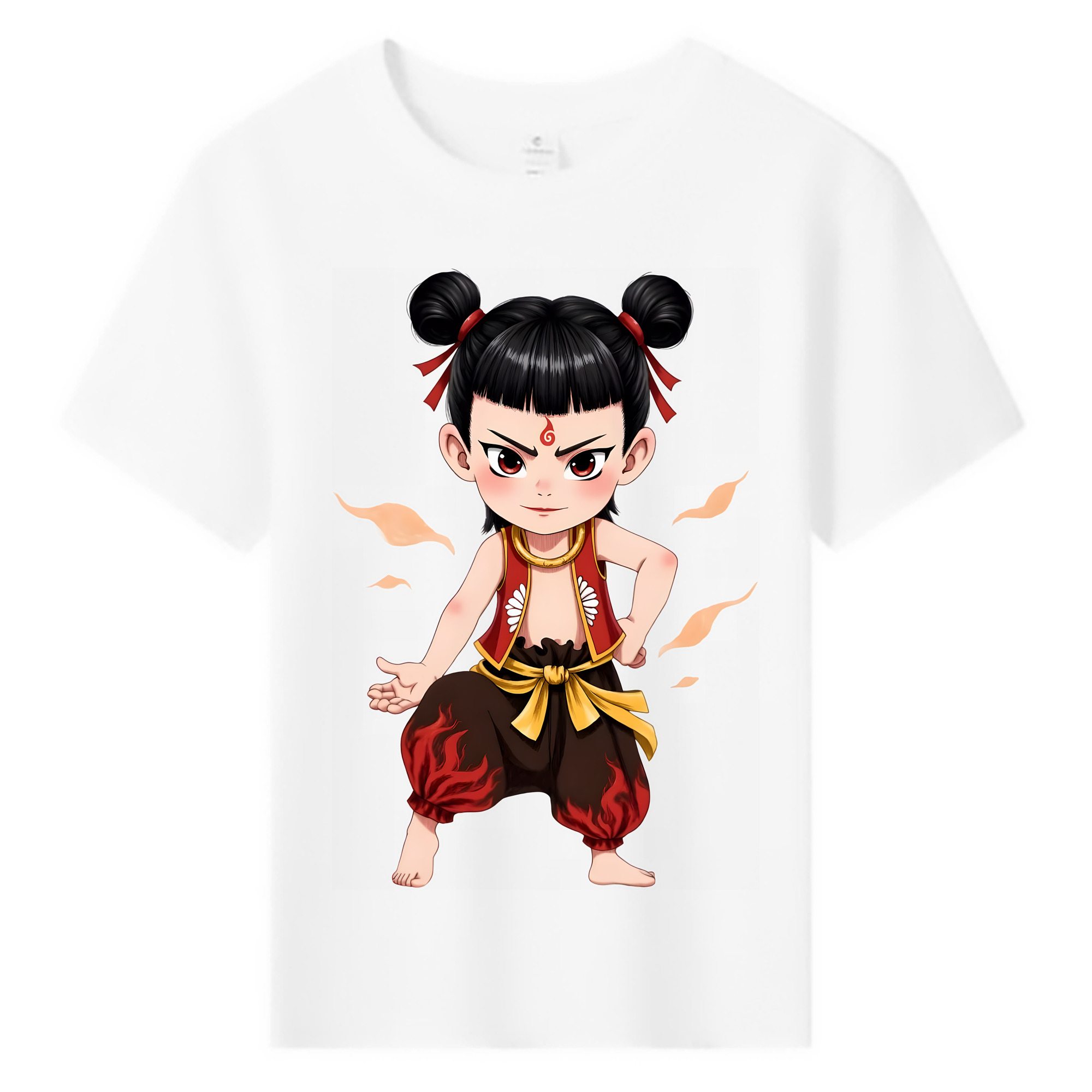 （画像用） Ne Zha 2 ナタ 魔童の大暴れ 綿100％キッズTシャツ（フロントプリント）