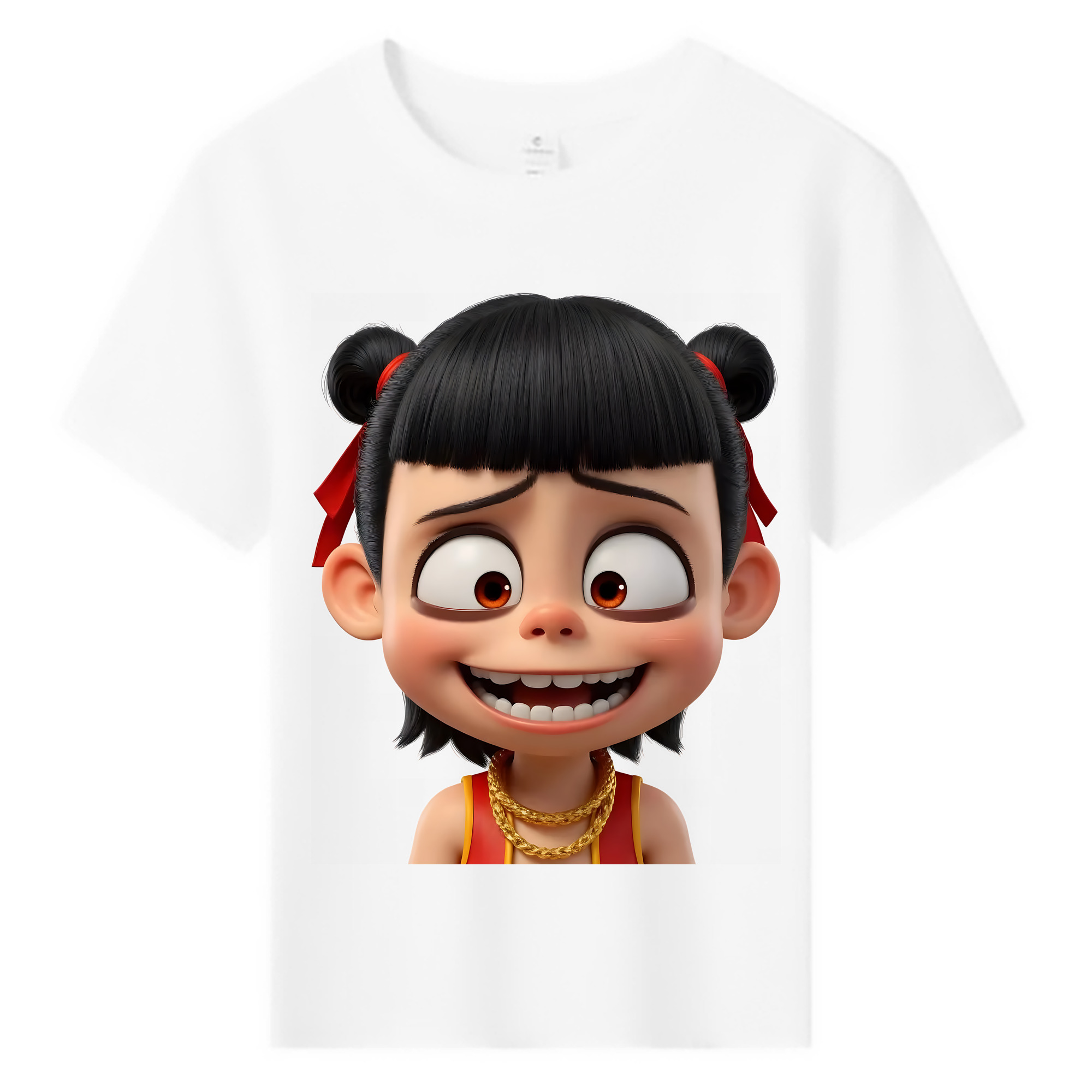（画像用） Ne Zha 2 ナタ 魔童の大暴れ 綿100％キッズTシャツ（フロントプリント）