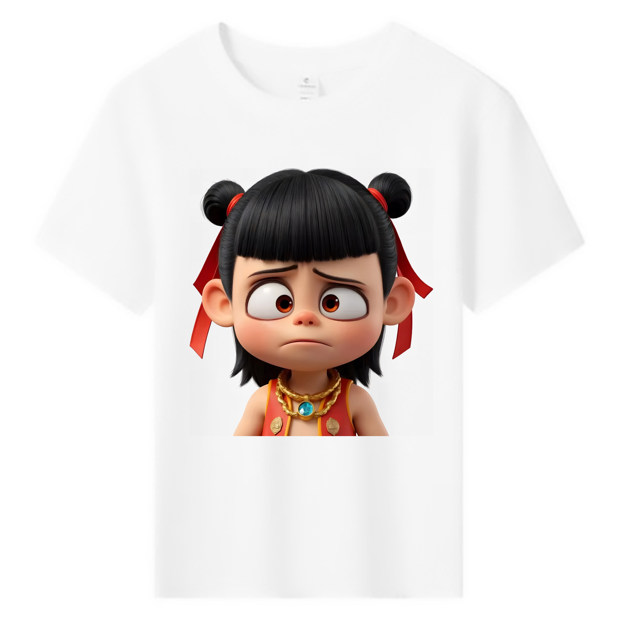 （画像用） Ne Zha 2 ナタ 魔童の大暴れ 綿100％キッズTシャツ（フロントプリント）