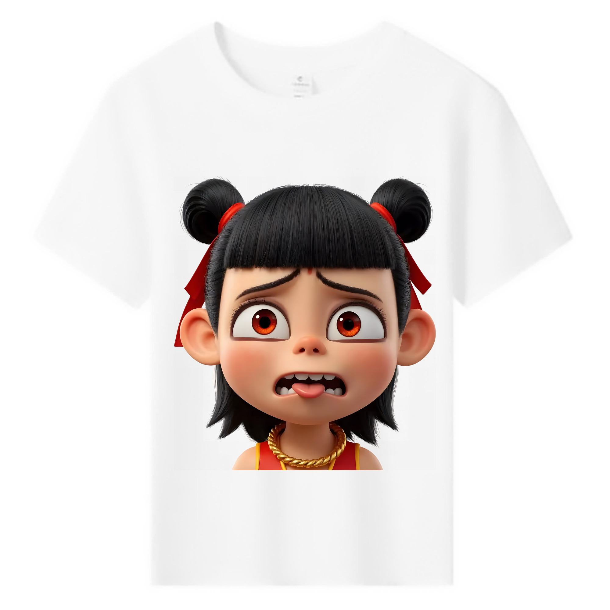 （画像用） Ne Zha 2 ナタ 魔童の大暴れ 綿100％キッズTシャツ（フロントプリント）