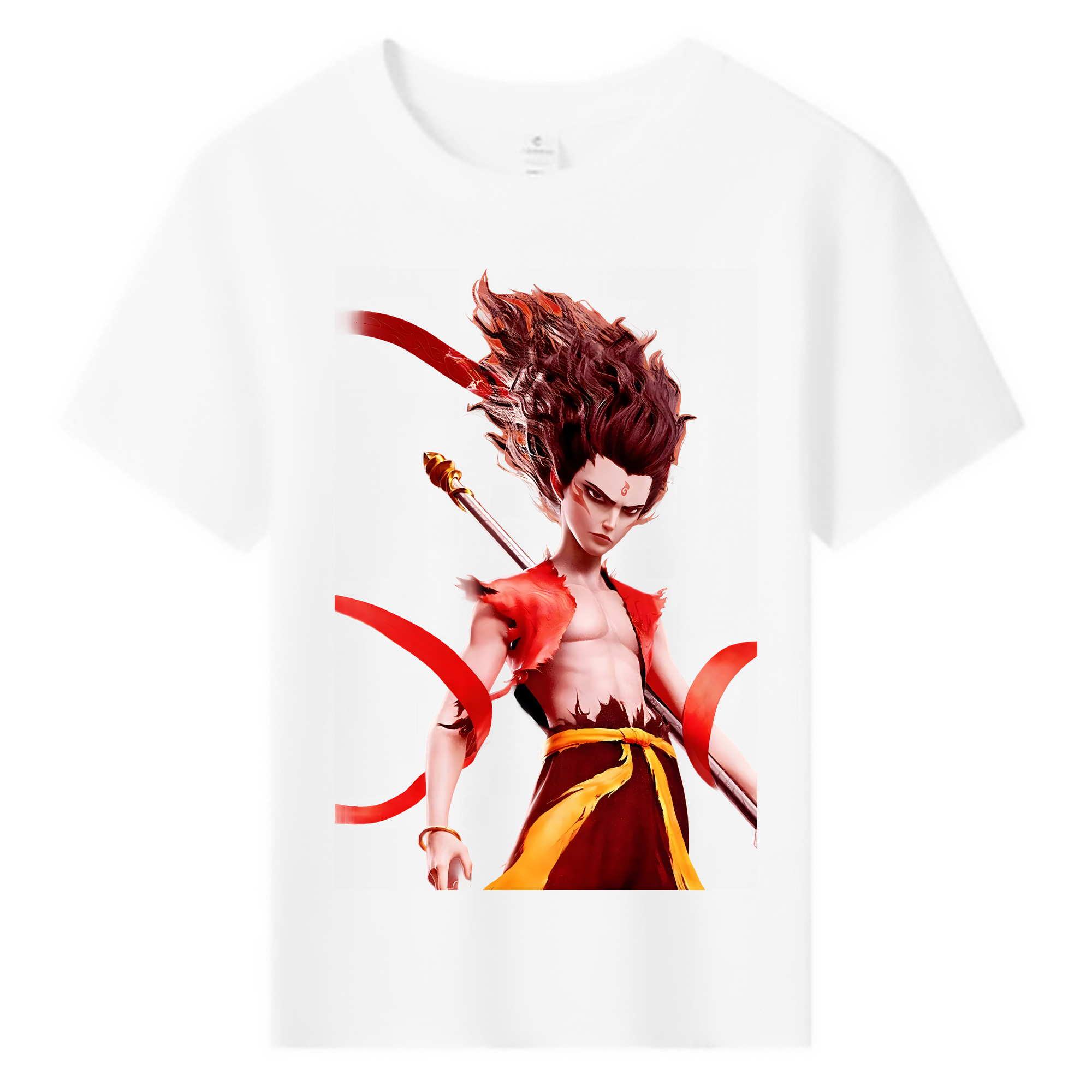 （画像用） Ne Zha 2 ナタ 魔童の大暴れ 綿100％キッズTシャツ（フロントプリント）