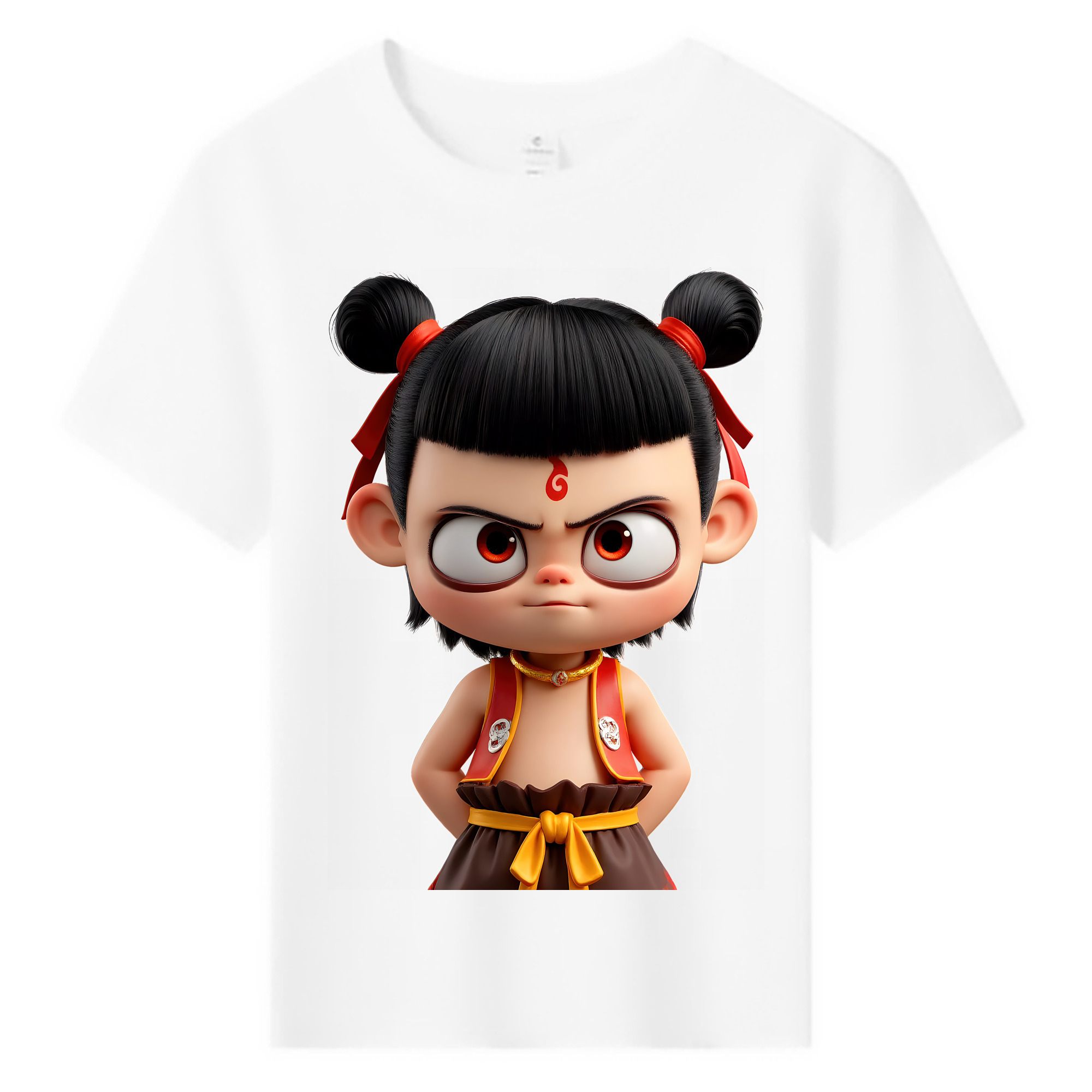 （画像用） Ne Zha 2 ナタ 魔童の大暴れ 綿100％キッズTシャツ（フロントプリント）
