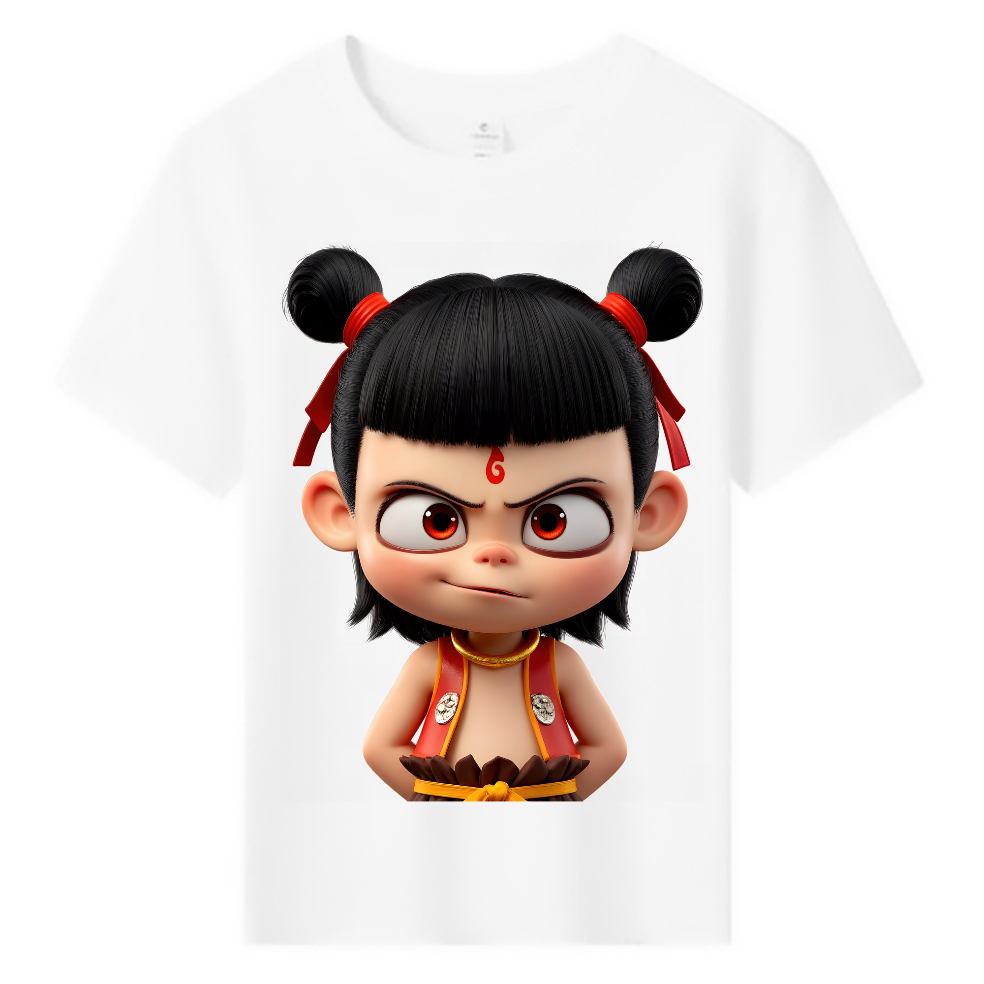 （画像用） Ne Zha 2 ナタ 魔童の大暴れ 綿100％キッズTシャツ（フロントプリント）