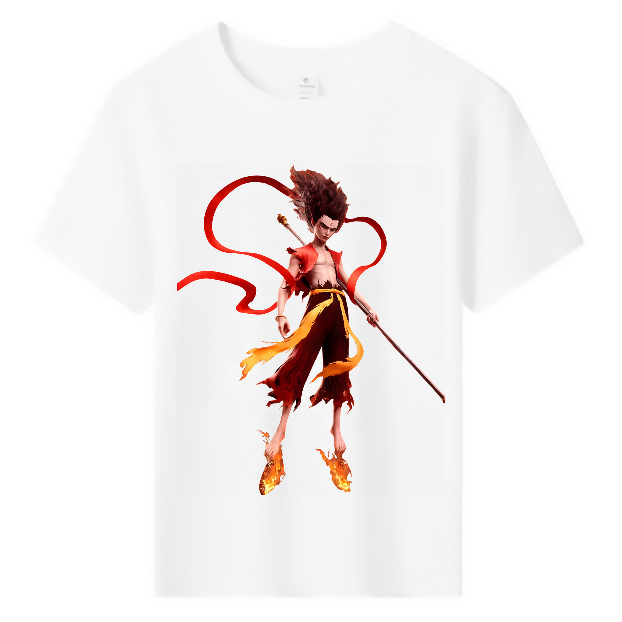 （画像用） Ne Zha 2 ナタ 魔童の大暴れ 綿100％キッズTシャツ（フロントプリント）