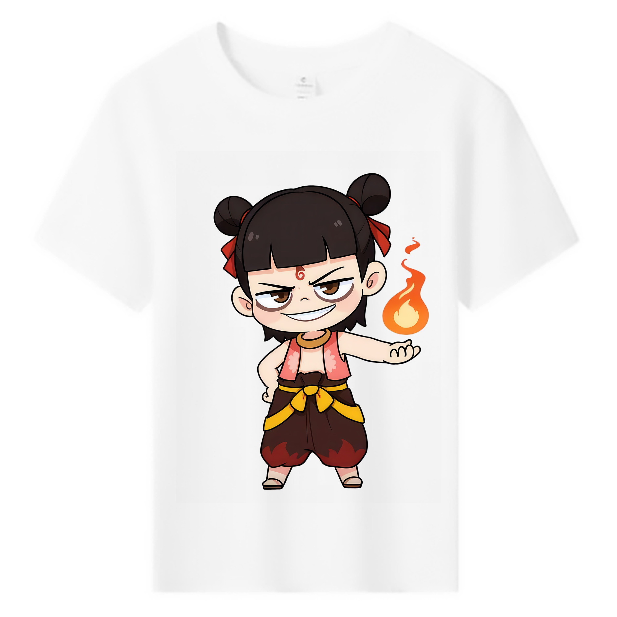 （画像用） Ne Zha 2 ナタ 魔童の大暴れ 綿100％キッズTシャツ（フロントプリント）
