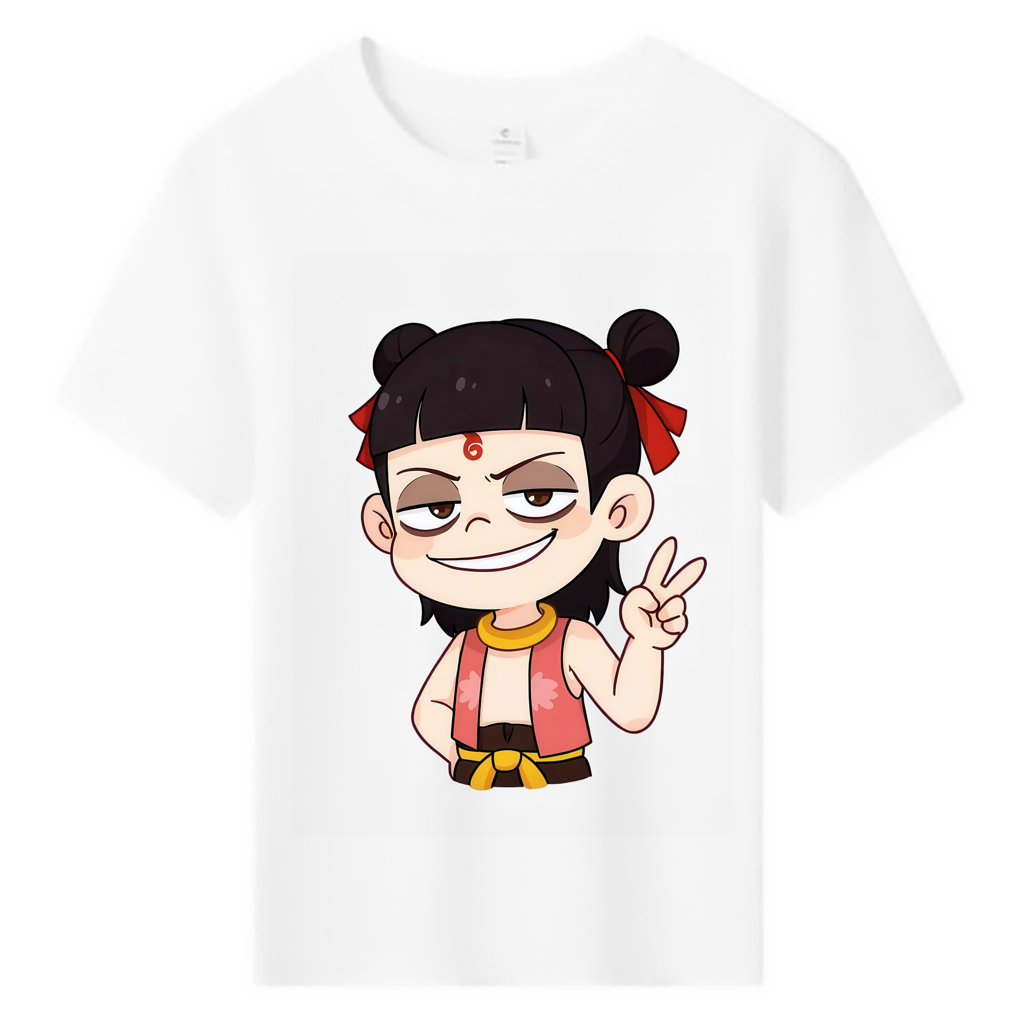 （画像用） Ne Zha 2 ナタ 魔童の大暴れ 綿100％キッズTシャツ（フロントプリント）