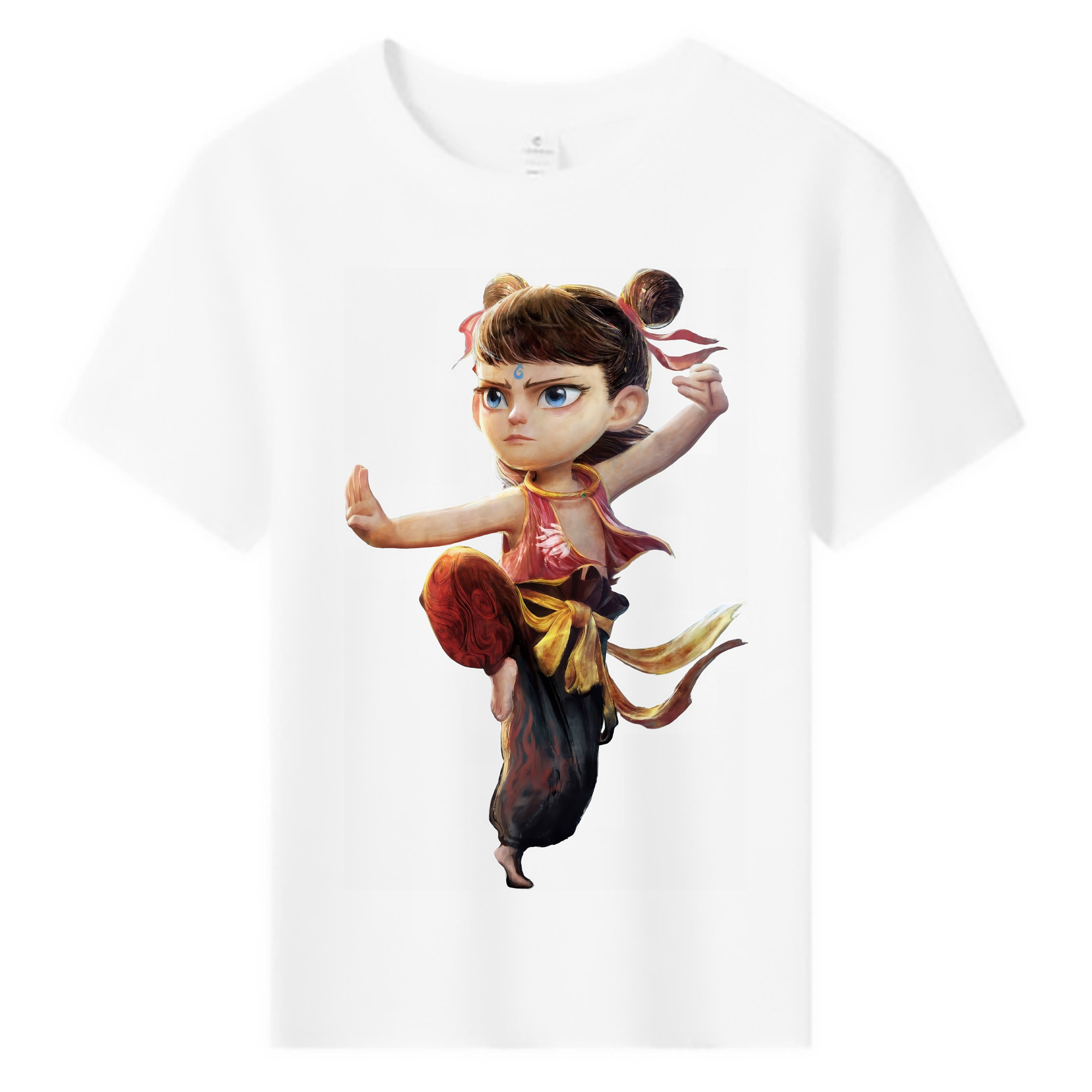 （画像用） Ne Zha 2 ナタ 魔童の大暴れ 綿100％キッズTシャツ（フロントプリント）
