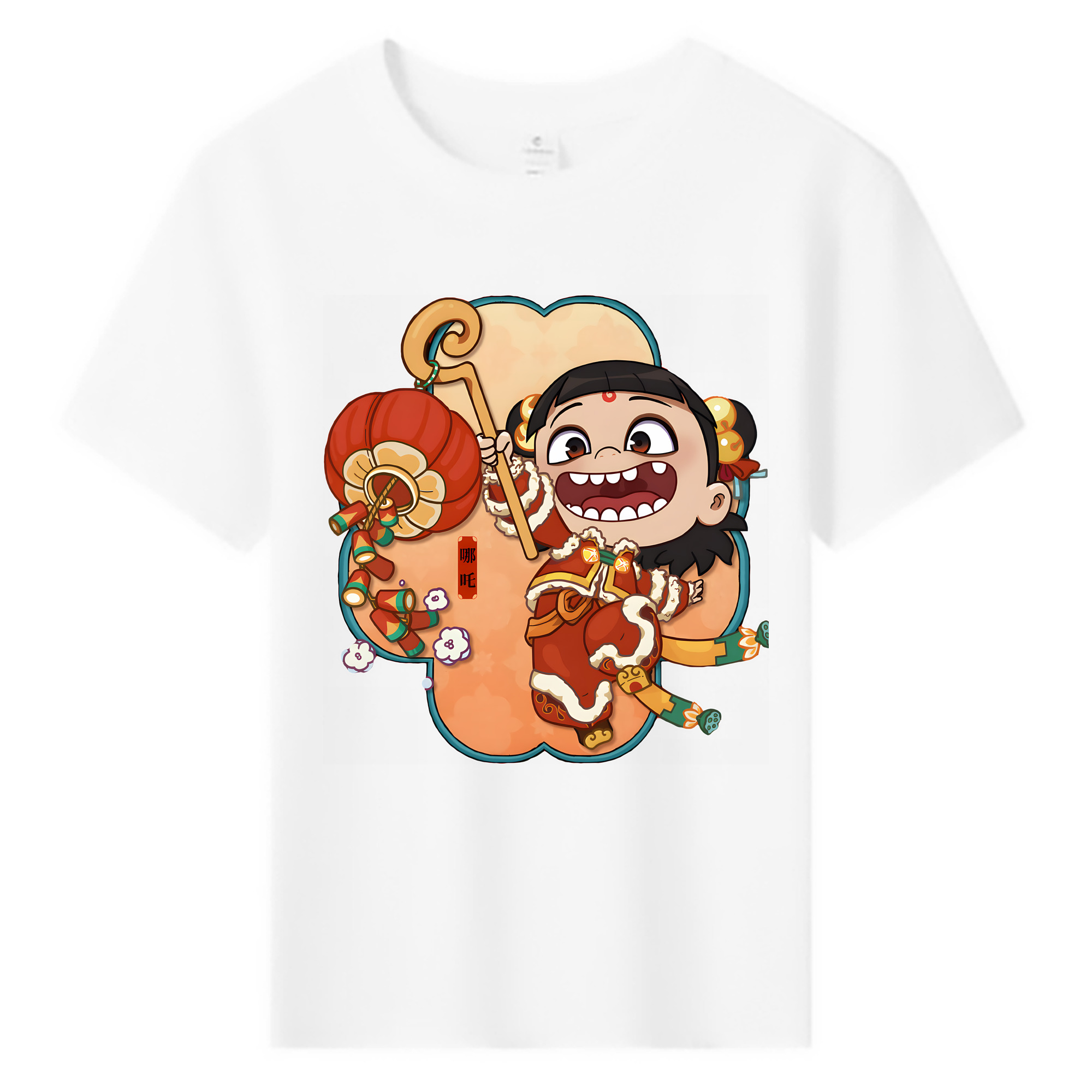 （画像用） Ne Zha 2 ナタ 魔童の大暴れ 綿100％キッズTシャツ（フロントプリント）