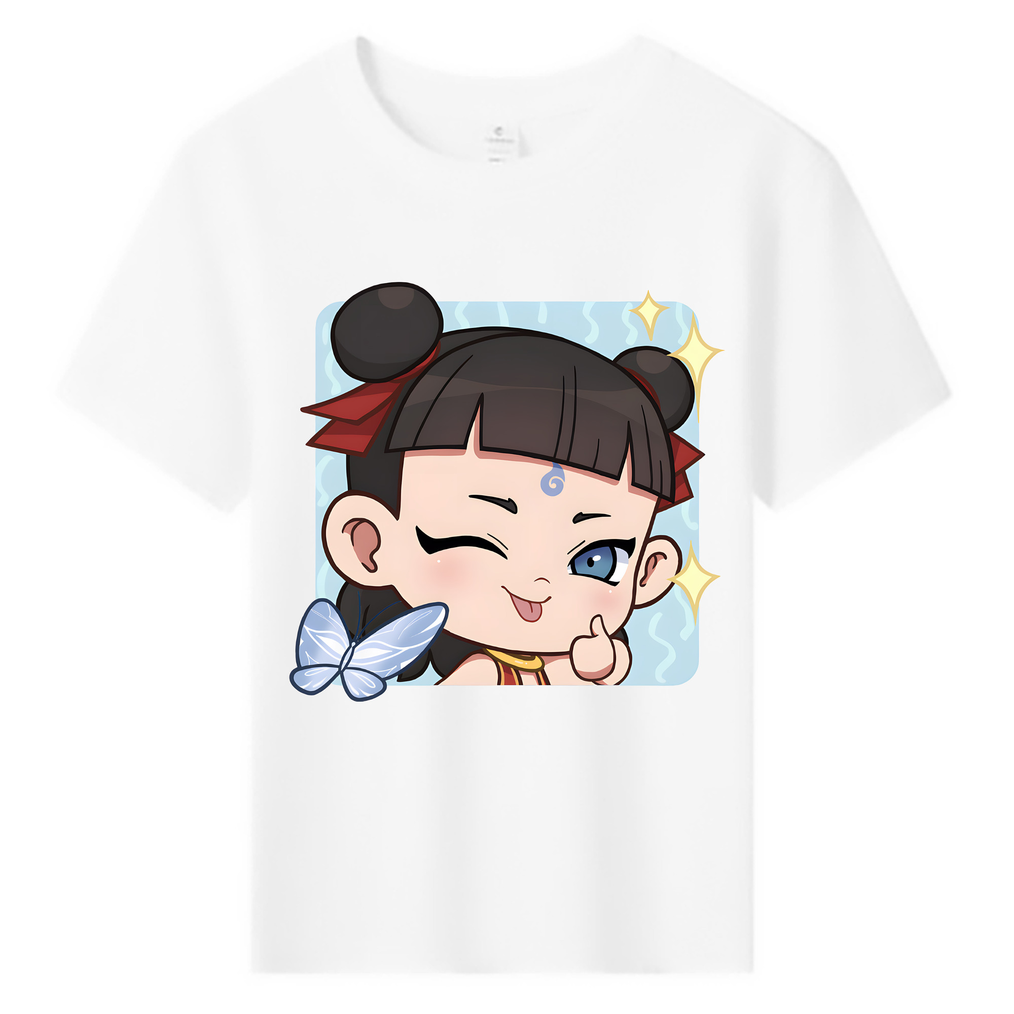 （画像用） Ne Zha 2 ナタ 魔童の大暴れ 綿100％キッズTシャツ（フロントプリント）