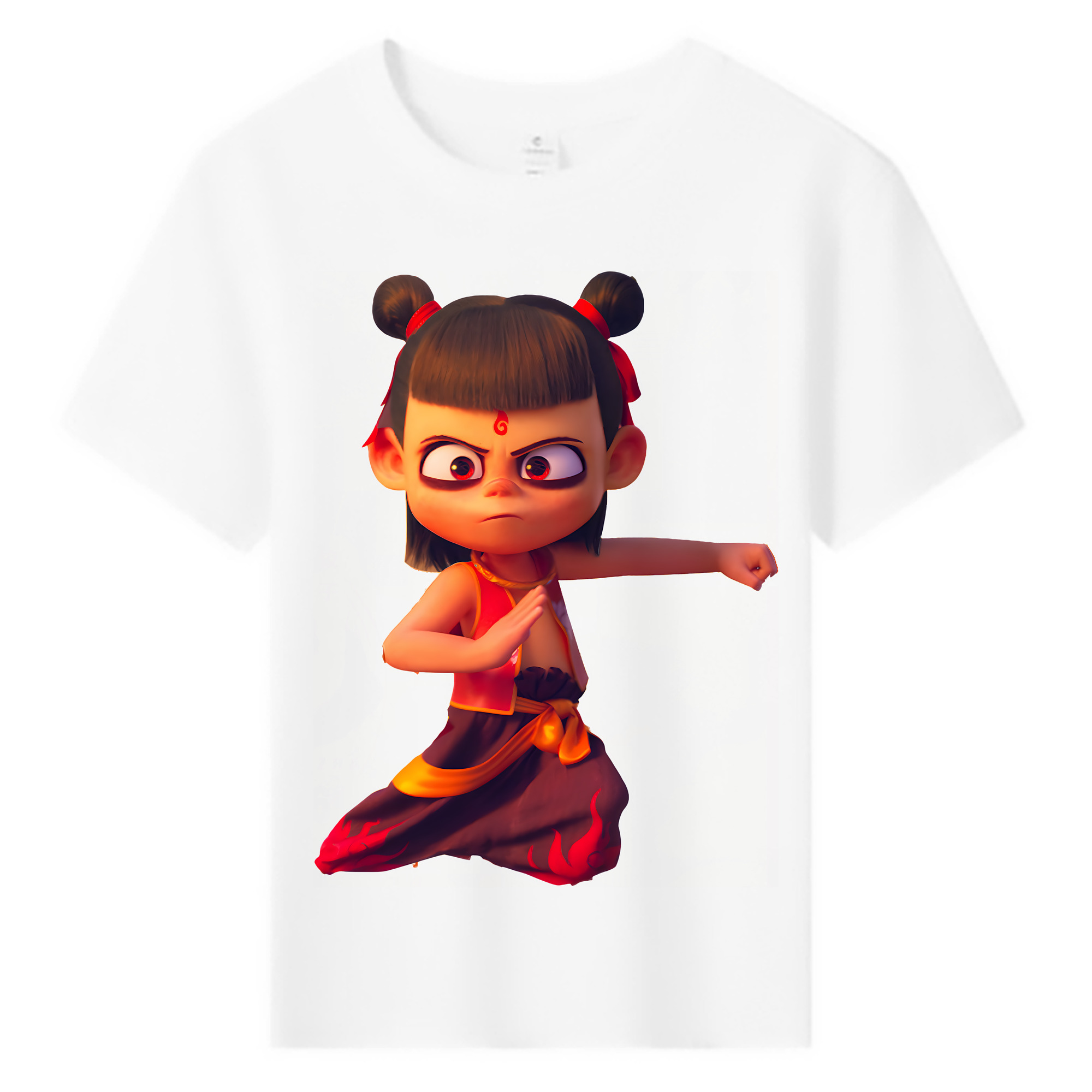 （画像用） Ne Zha 2 ナタ 魔童の大暴れ 綿100％キッズTシャツ（フロントプリント）
