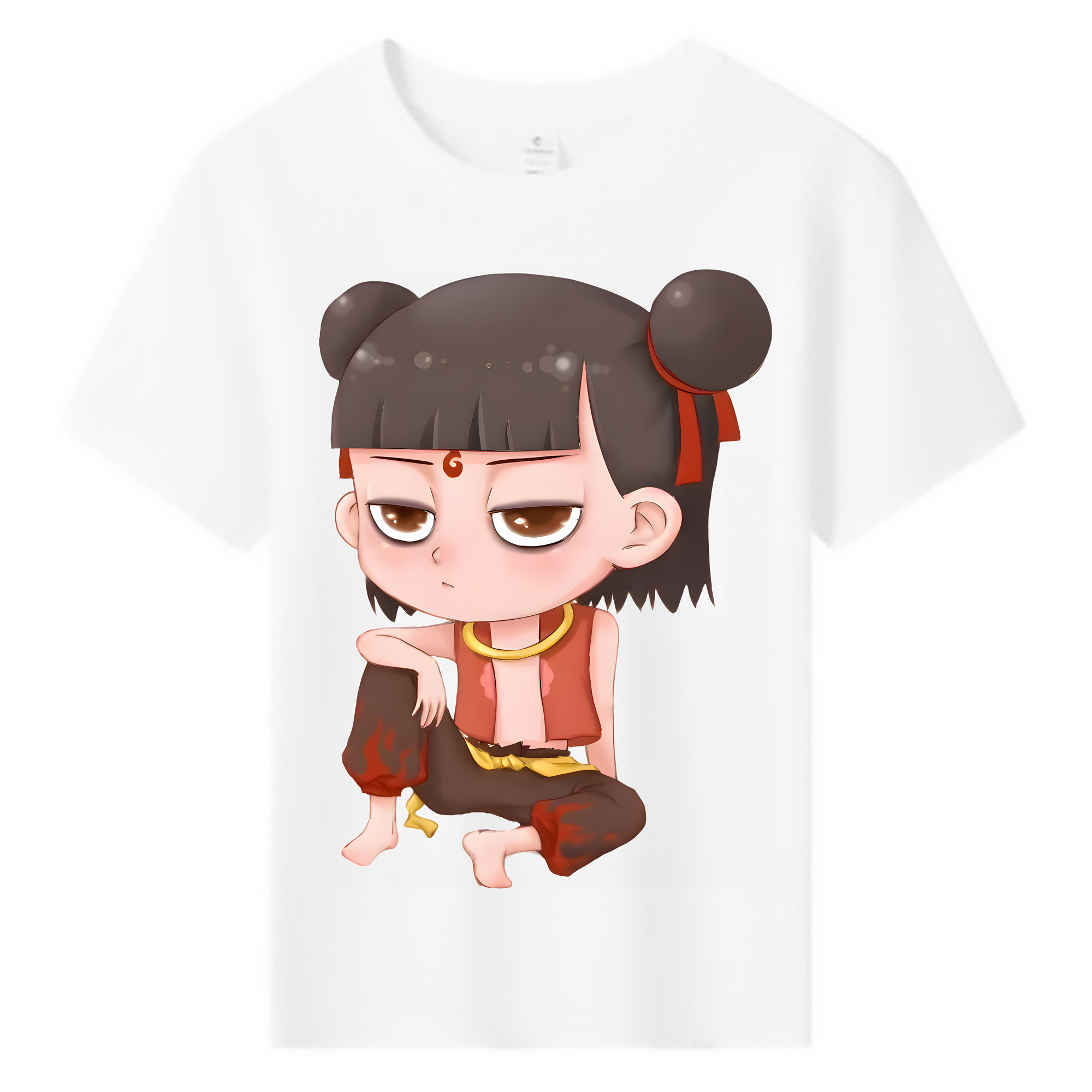（画像用） Ne Zha 2 ナタ 魔童の大暴れ 綿100％キッズTシャツ（フロントプリント）