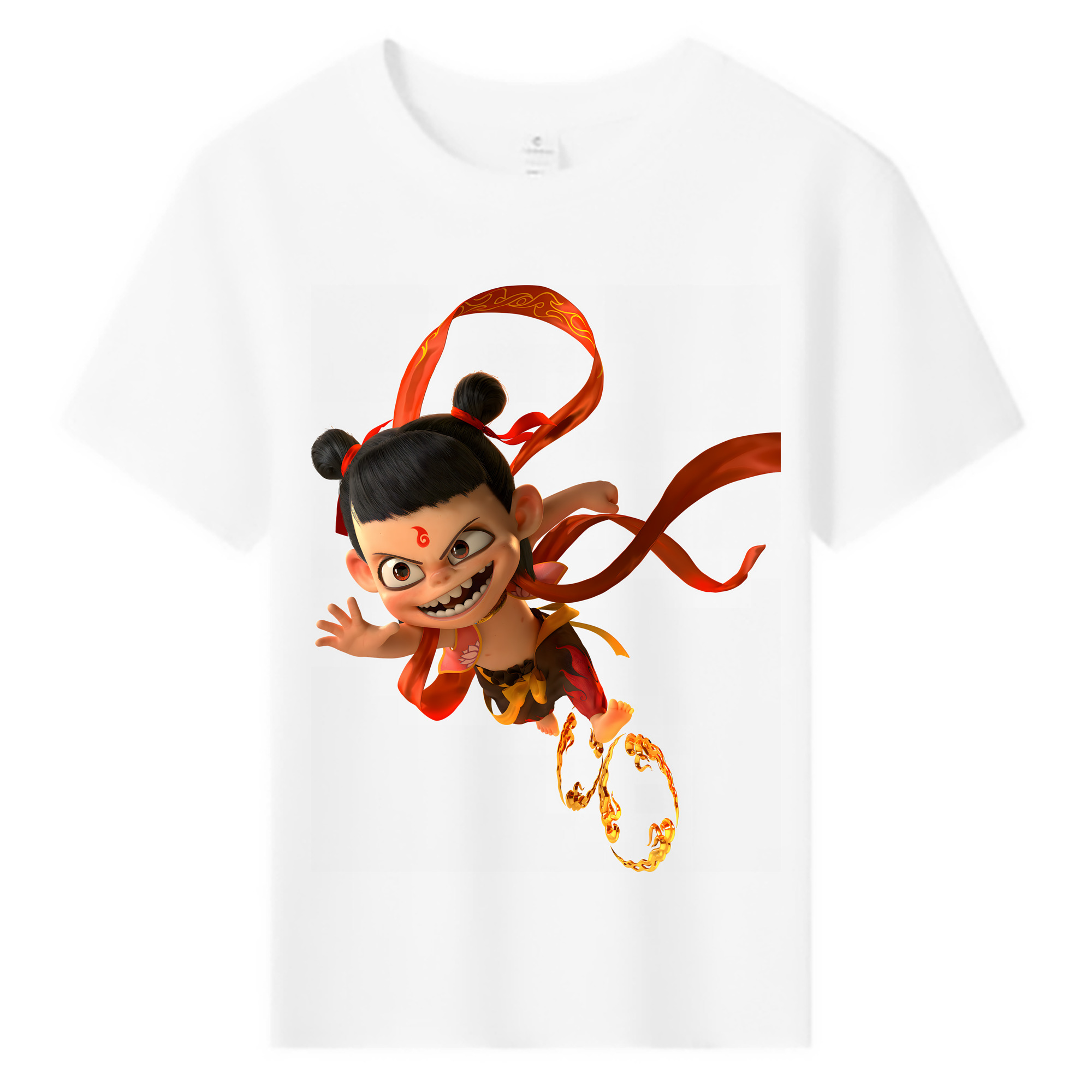 （画像用） Ne Zha 2 ナタ 魔童の大暴れ 綿100％キッズTシャツ（フロントプリント）