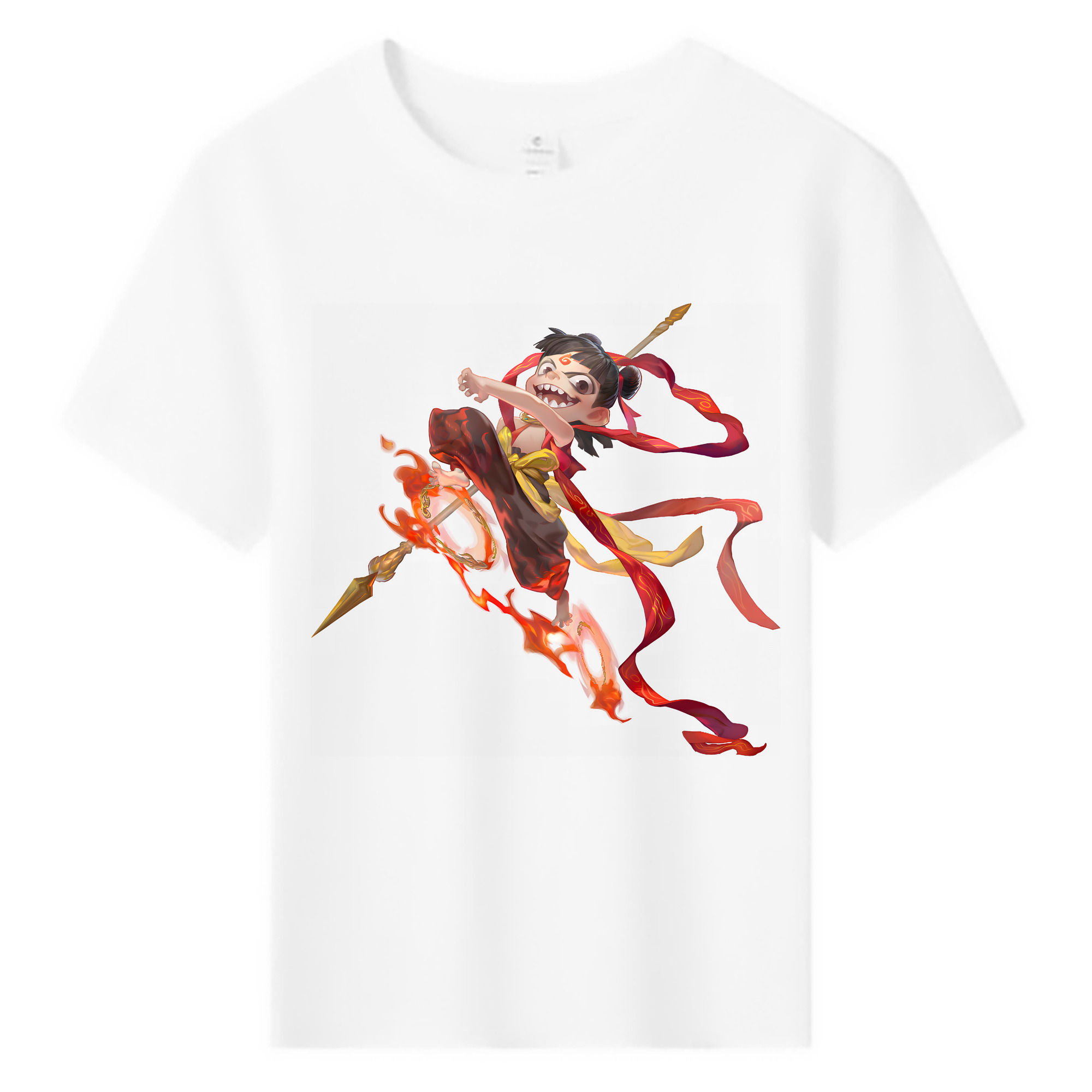 （画像用） Ne Zha 2 ナタ 魔童の大暴れ 綿100％キッズTシャツ（フロントプリント）
