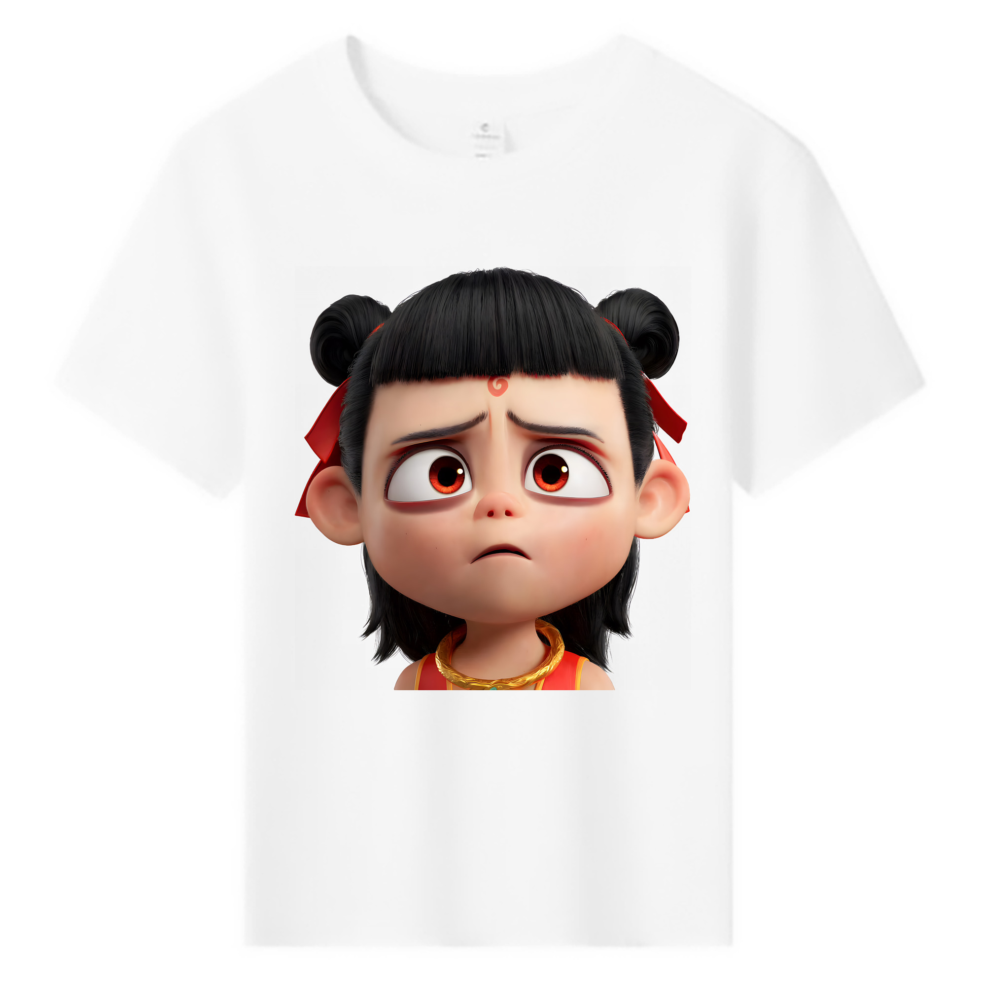 （画像用） Ne Zha 2 ナタ 魔童の大暴れ 綿100％キッズTシャツ（フロントプリント）