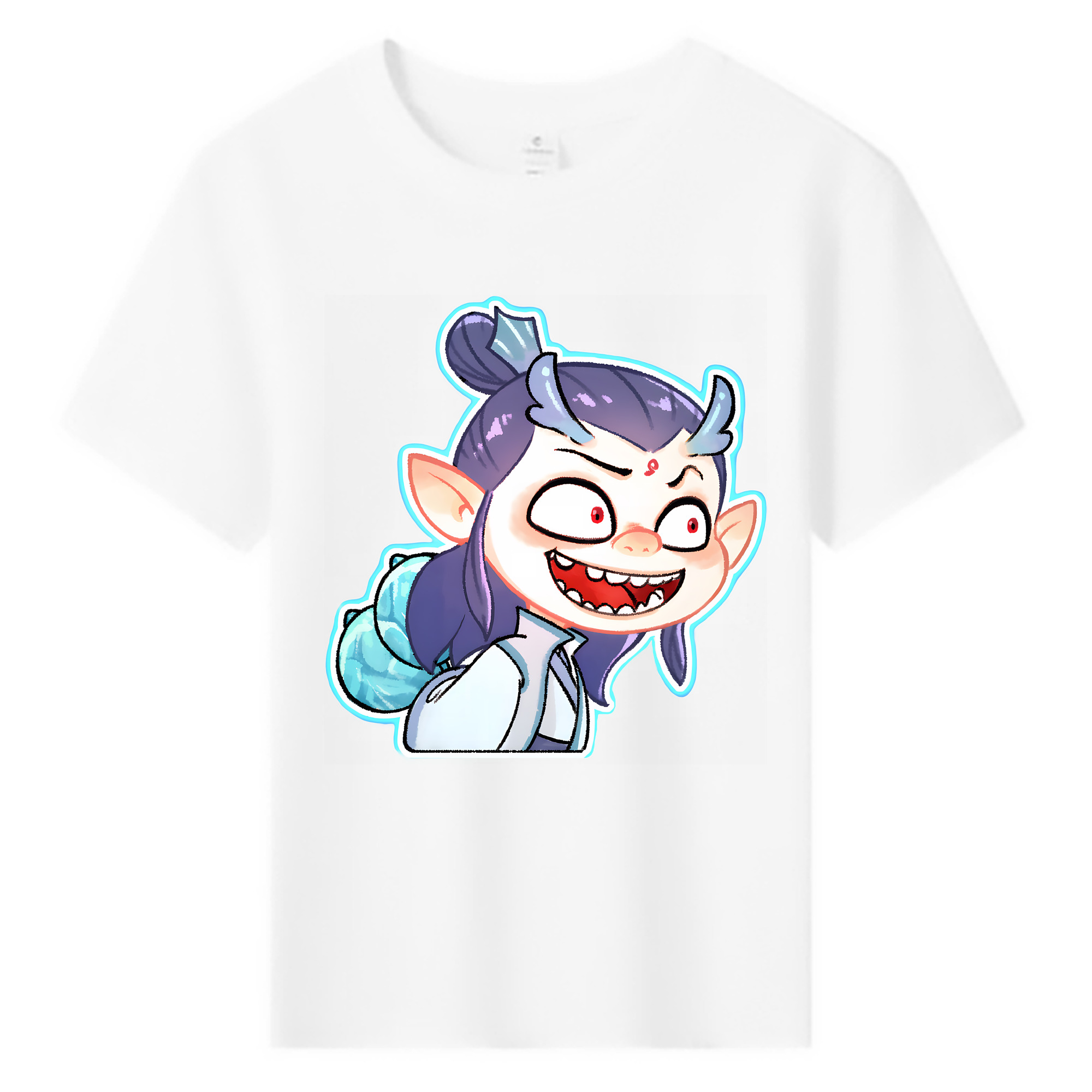 （画像用） Ne Zha 2 ナタ 魔童の大暴れ 綿100％キッズTシャツ（フロントプリント）