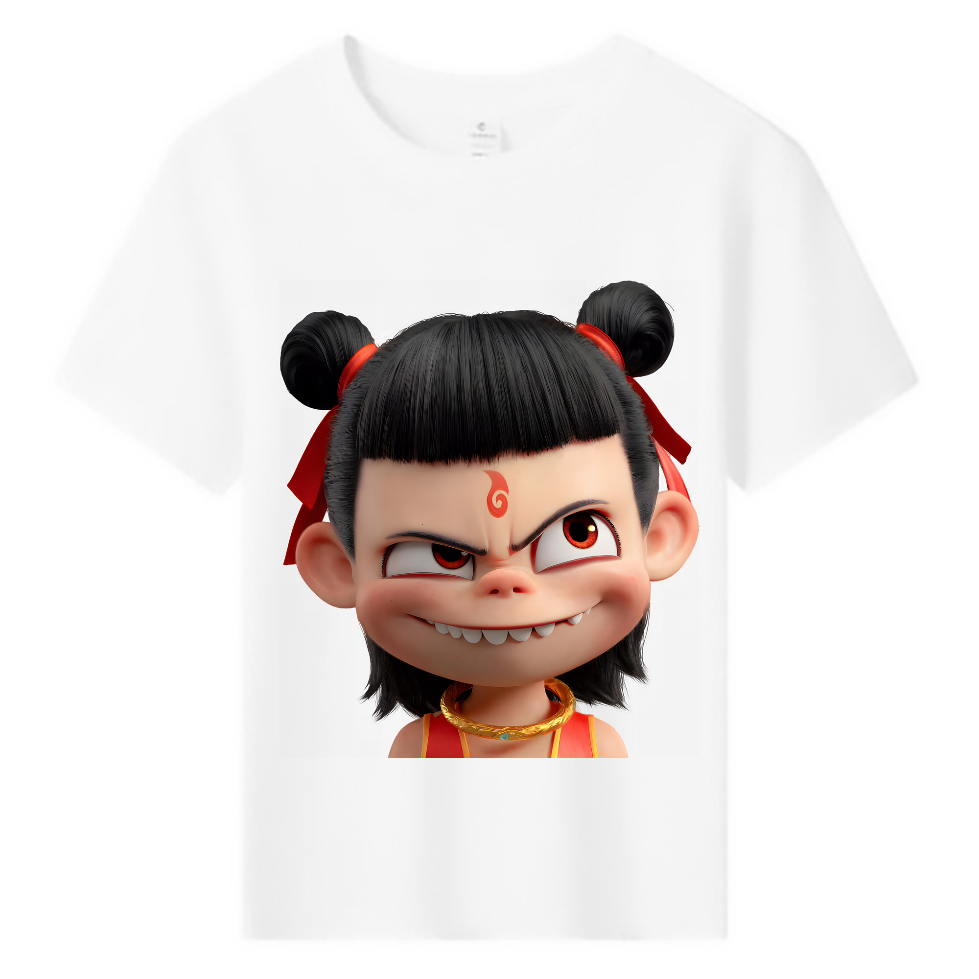 （画像用） Ne Zha 2 ナタ 魔童の大暴れ 綿100％キッズTシャツ（フロントプリント）