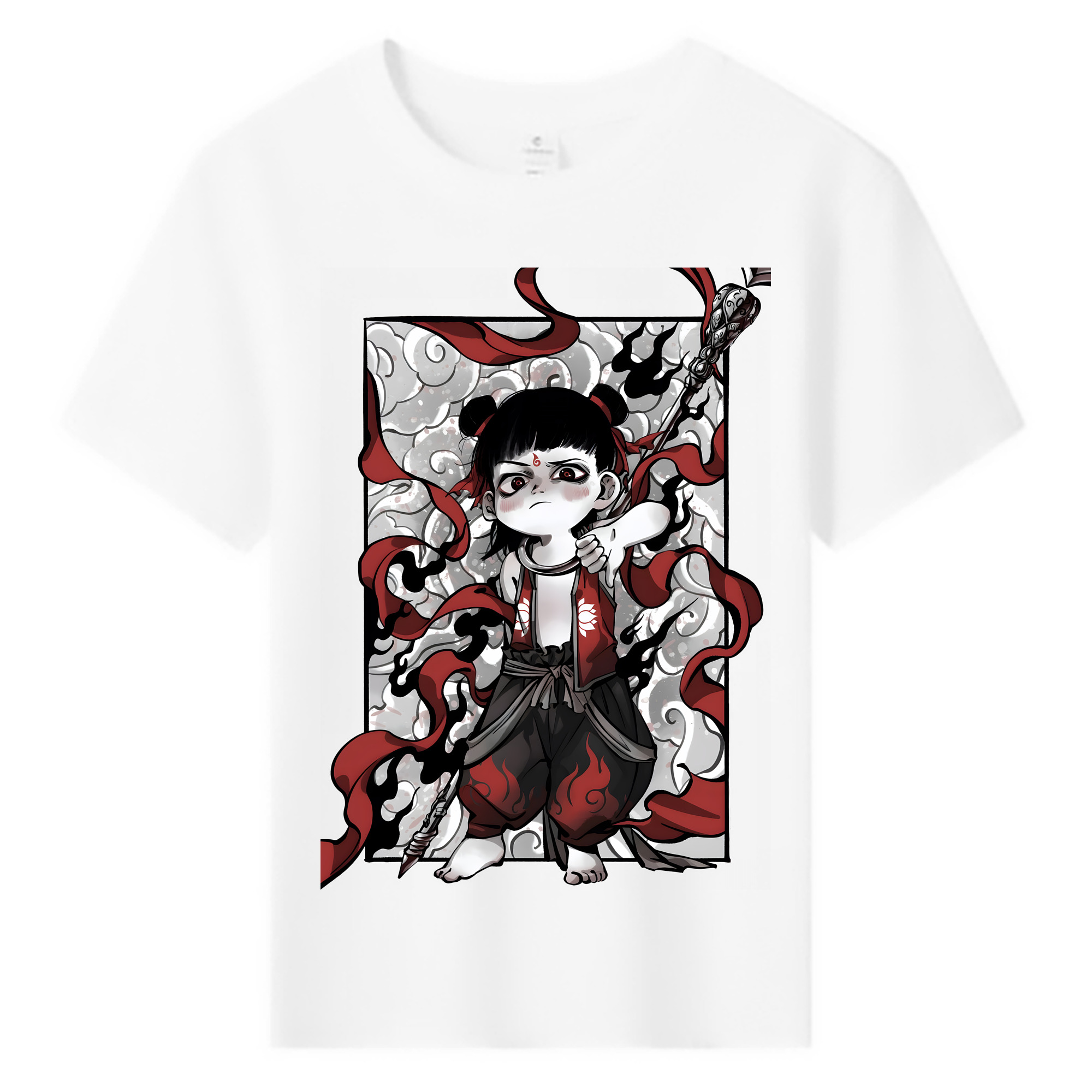 （画像用） Ne Zha 2 ナタ 魔童の大暴れ 綿100％キッズTシャツ（フロントプリント）