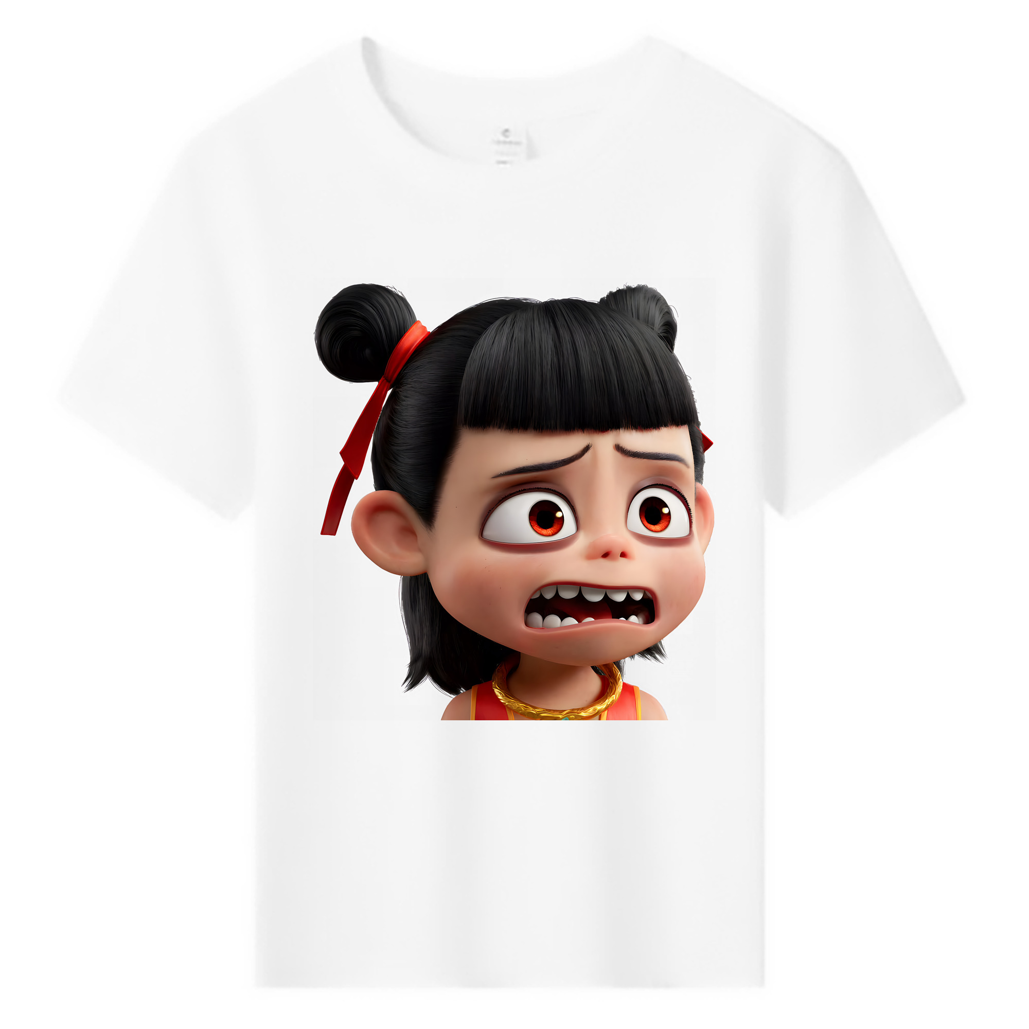 （画像用） Ne Zha 2 ナタ 魔童の大暴れ 綿100％キッズTシャツ（フロントプリント）