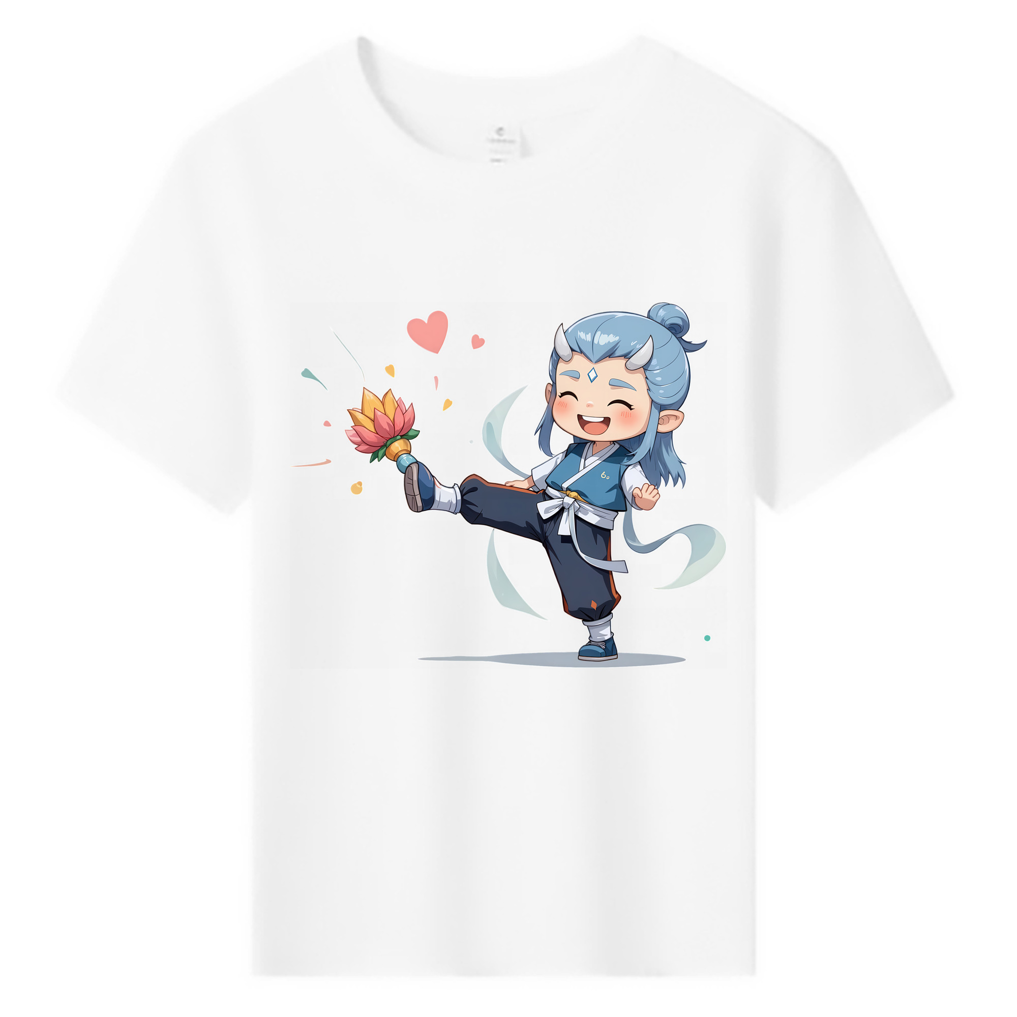 （画像用） Ne Zha 2 ナタ 魔童の大暴れ 綿100％キッズTシャツ（フロントプリント）
