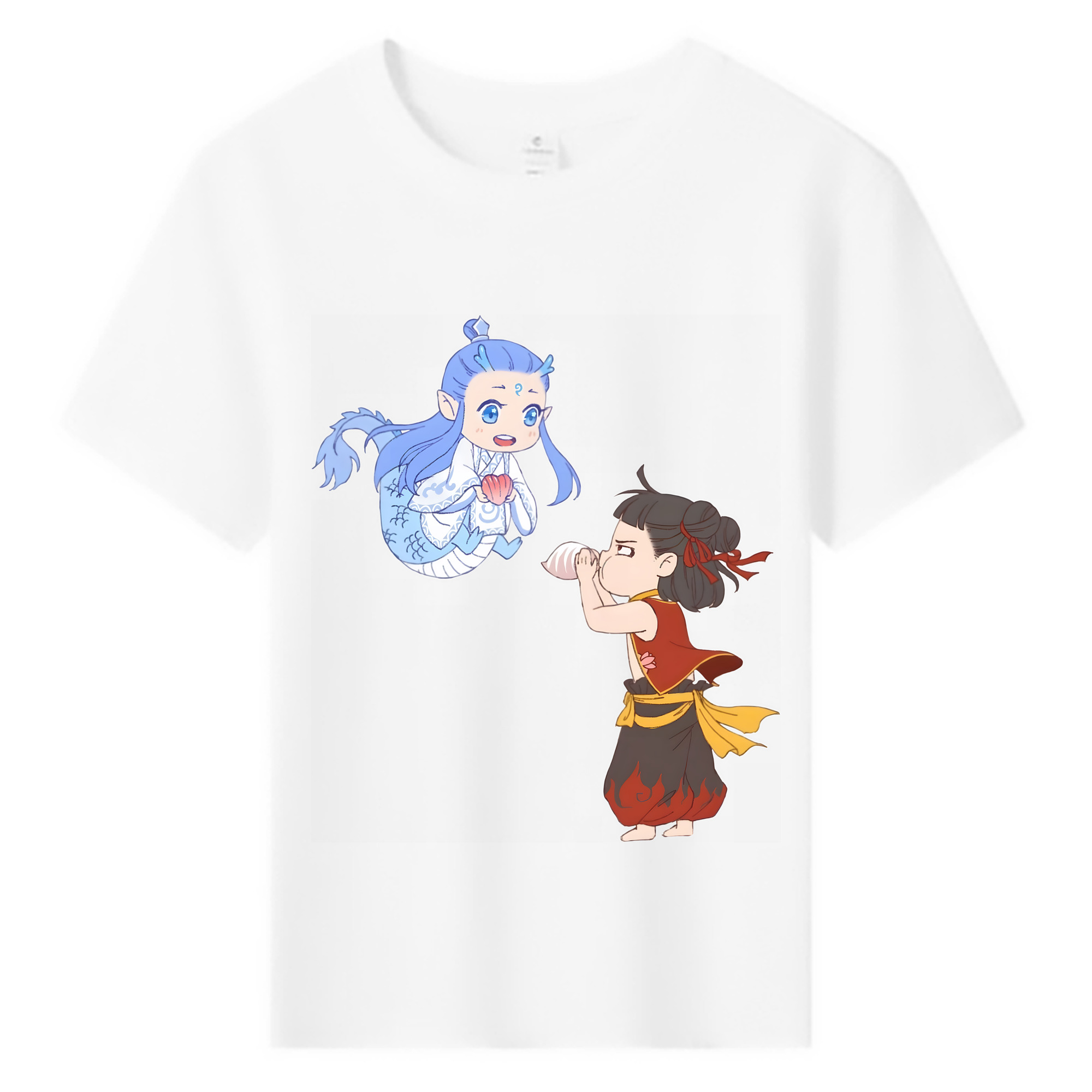 （画像用） Ne Zha 2 ナタ 魔童の大暴れ 綿100％キッズTシャツ（フロントプリント）