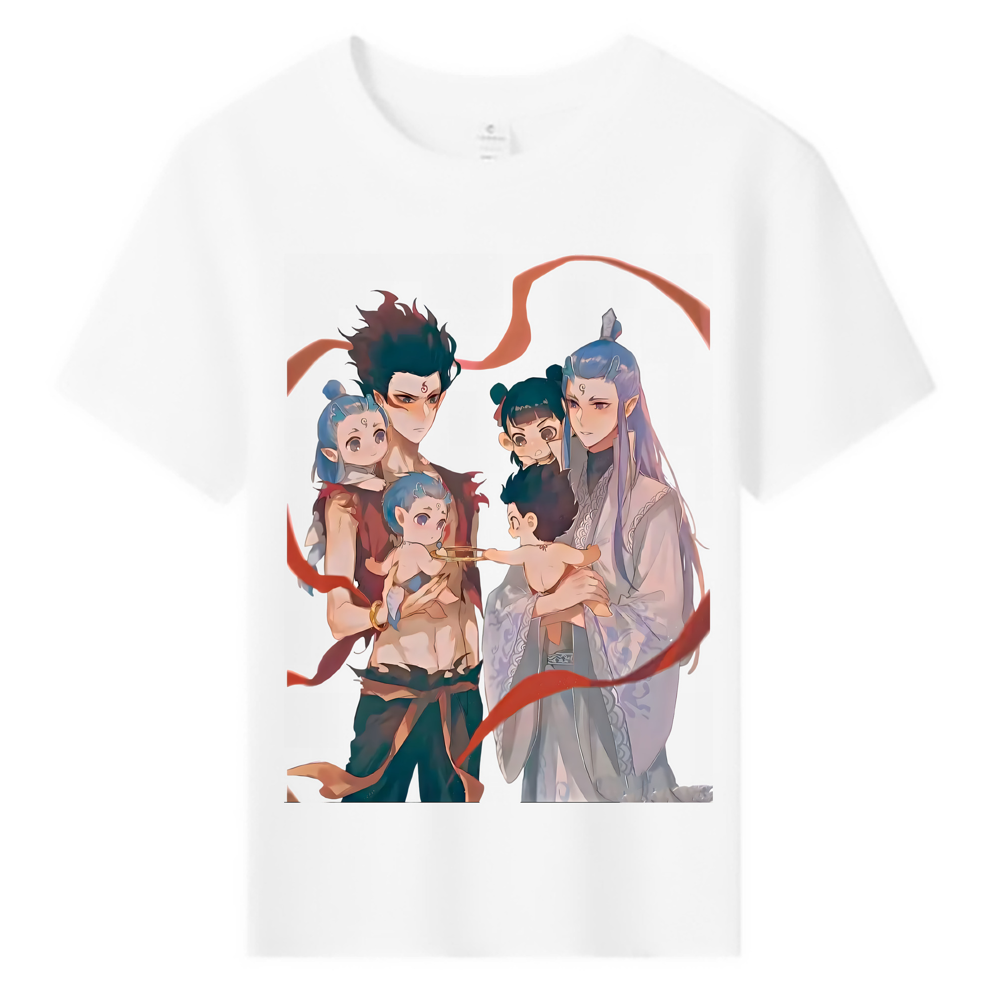（画像用） Ne Zha 2 ナタ 魔童の大暴れ 綿100％キッズTシャツ（フロントプリント）