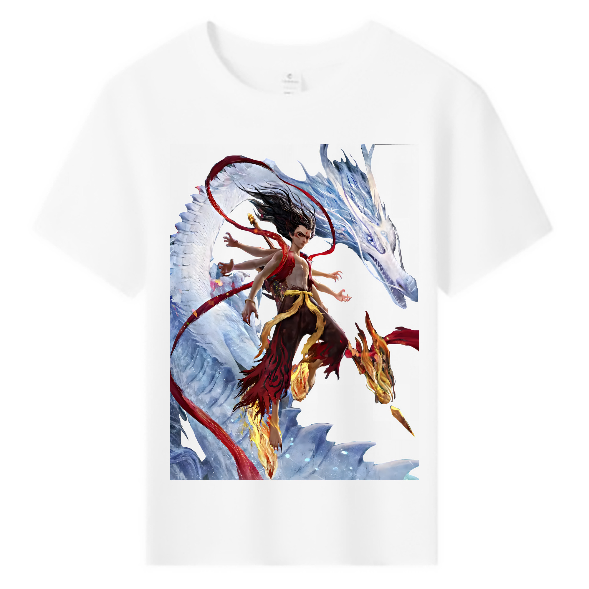 （画像用） Ne Zha 2 ナタ 魔童の大暴れ 綿100％キッズTシャツ（フロントプリント）