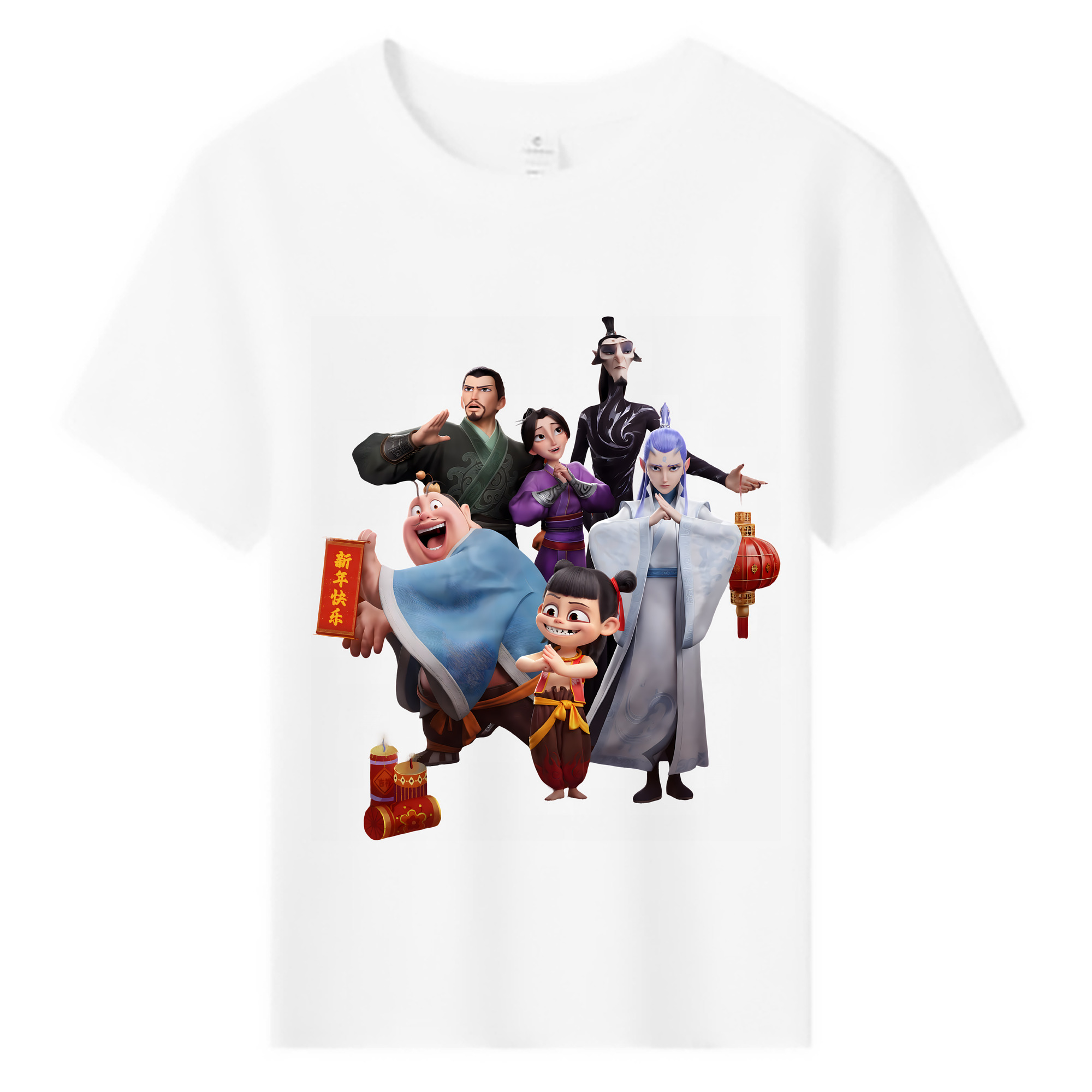 （画像用） Ne Zha 2 ナタ 魔童の大暴れ 綿100％キッズTシャツ（フロントプリント）