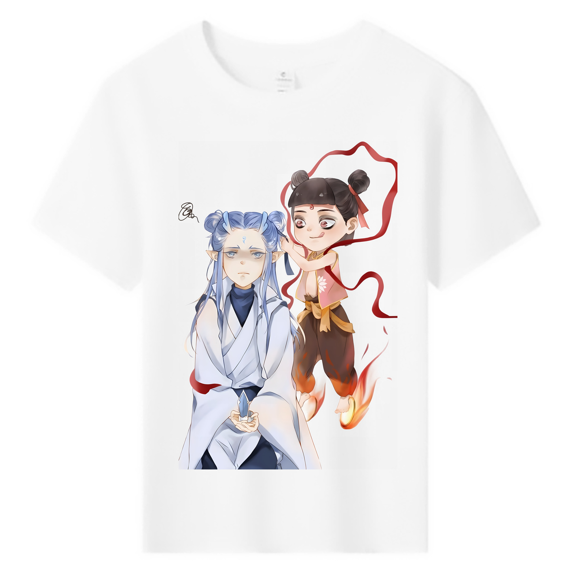 （画像用） Ne Zha 2 ナタ 魔童の大暴れ 綿100％キッズTシャツ（フロントプリント）