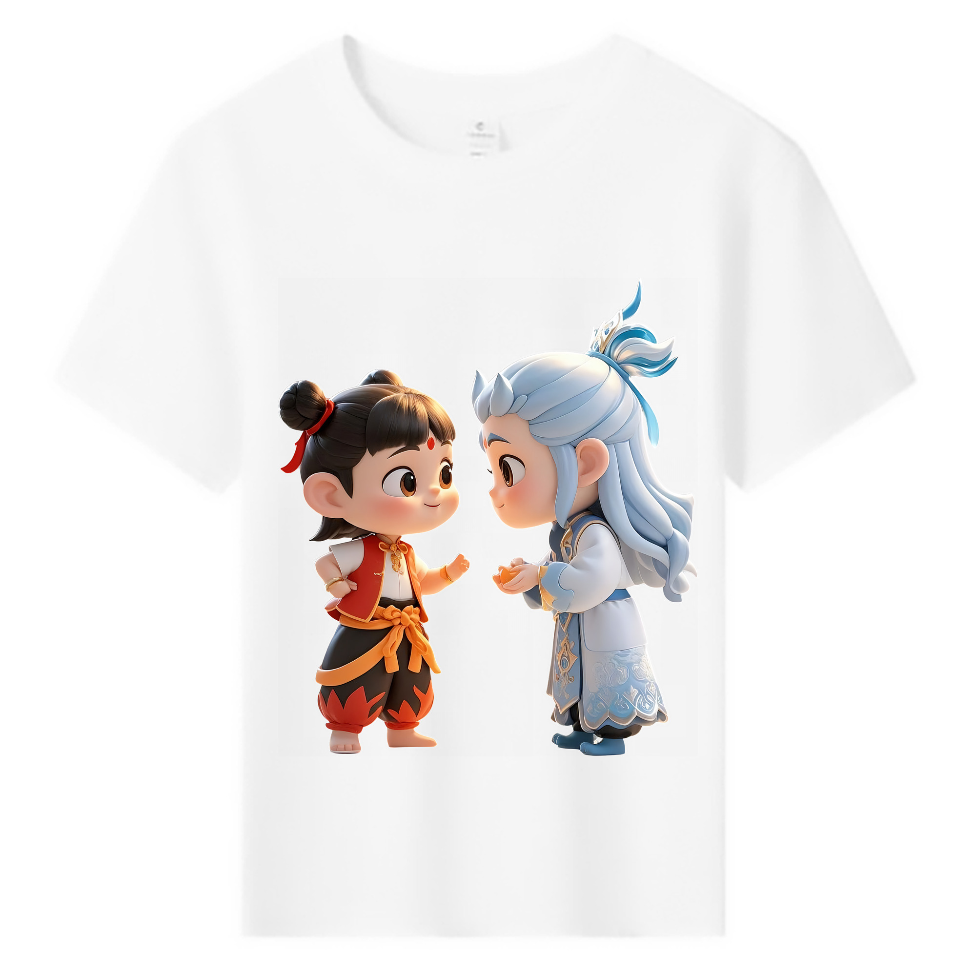（画像用） Ne Zha 2 ナタ 魔童の大暴れ 綿100％キッズTシャツ（フロントプリント）