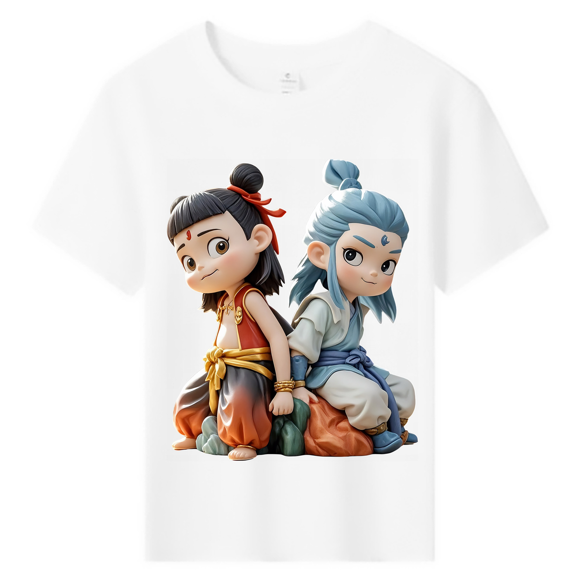 （画像用） Ne Zha 2 ナタ 魔童の大暴れ 綿100％キッズTシャツ（フロントプリント）