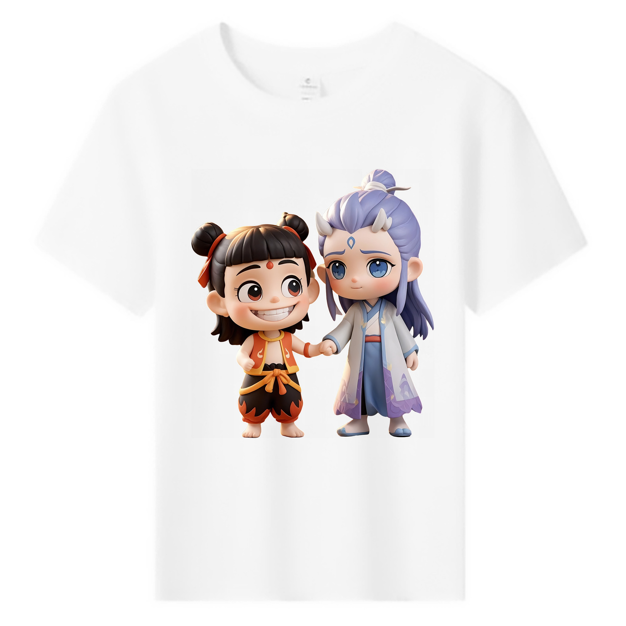 （画像用） Ne Zha 2 ナタ 魔童の大暴れ 綿100％キッズTシャツ（フロントプリント）